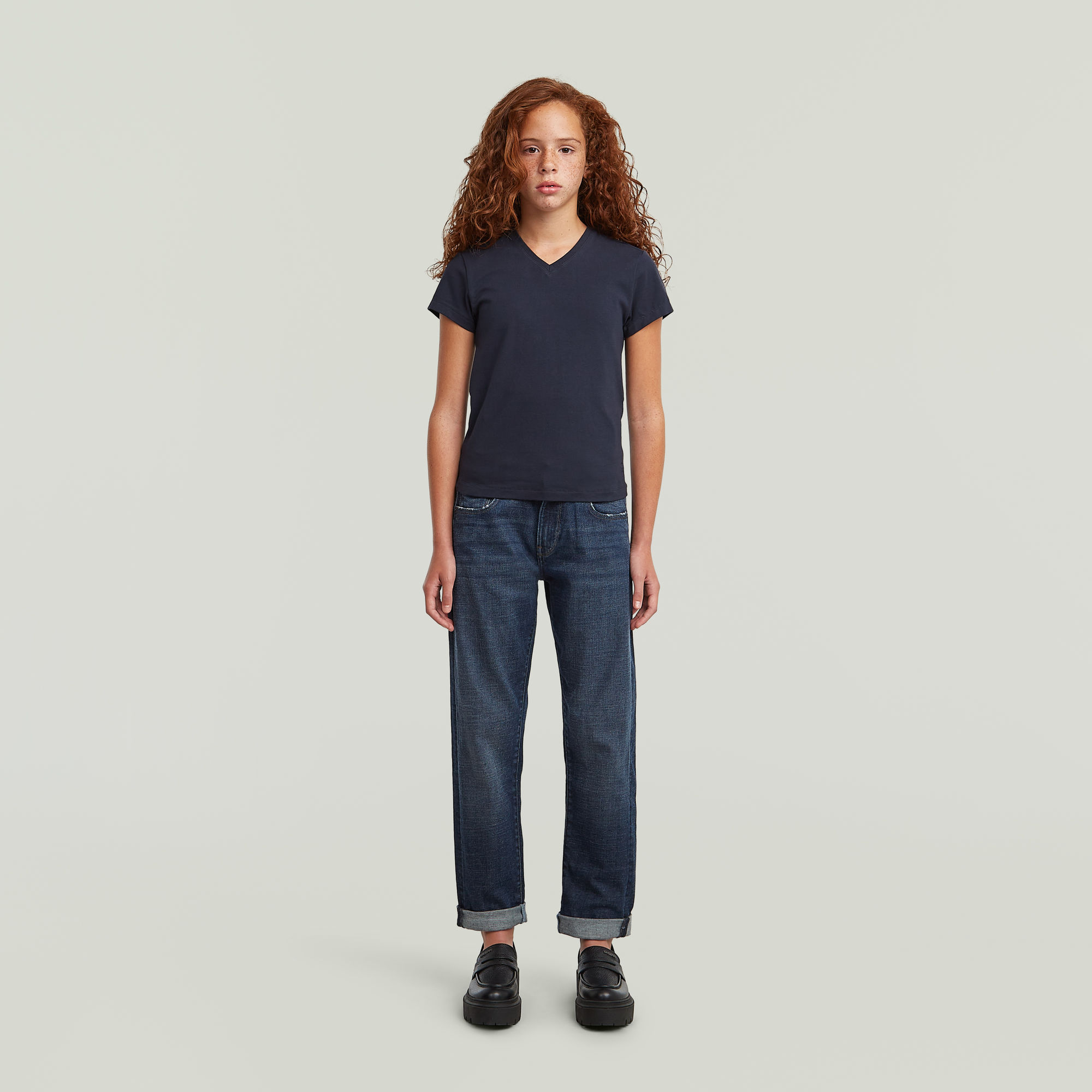 Thumbnail - Girls Eyben Slim V-Neck 2.0 - Dunkelblau - mädchen