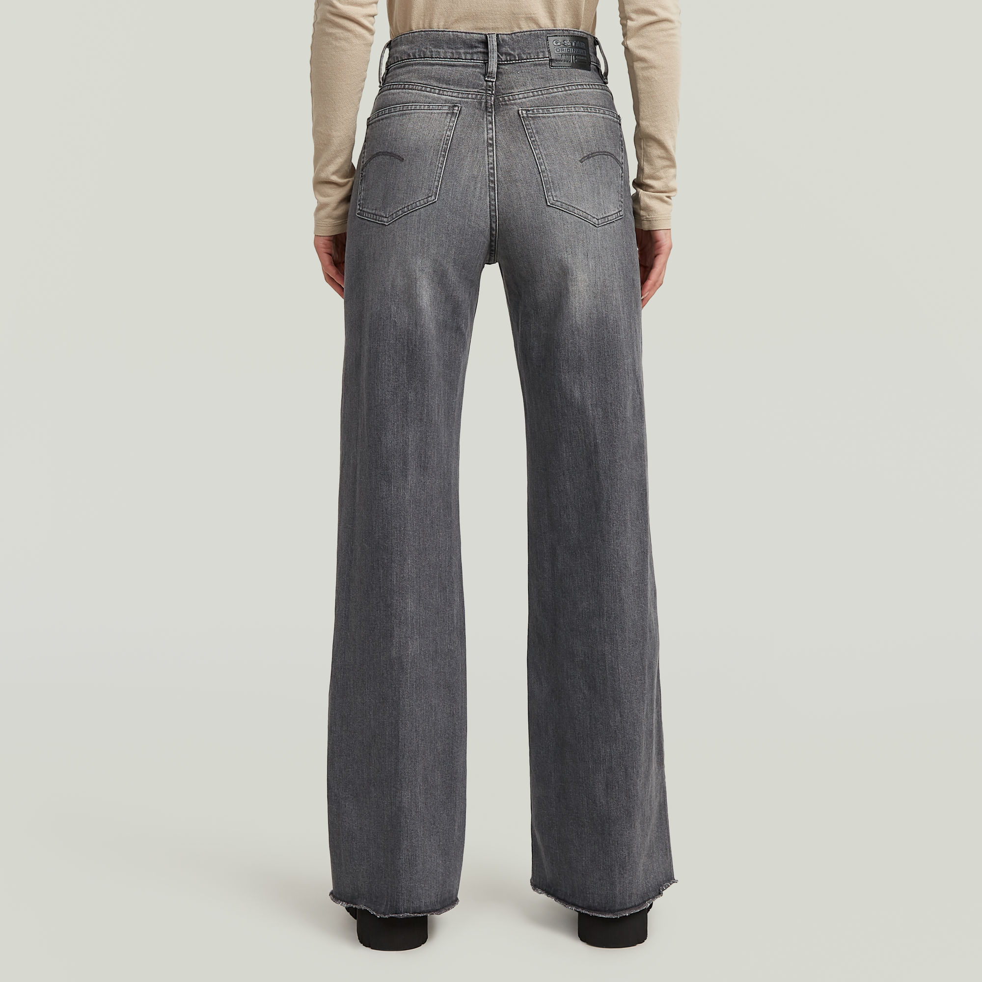 G-Star RAW Deck Ultra High Wide Leg Jeans Grijs Dames