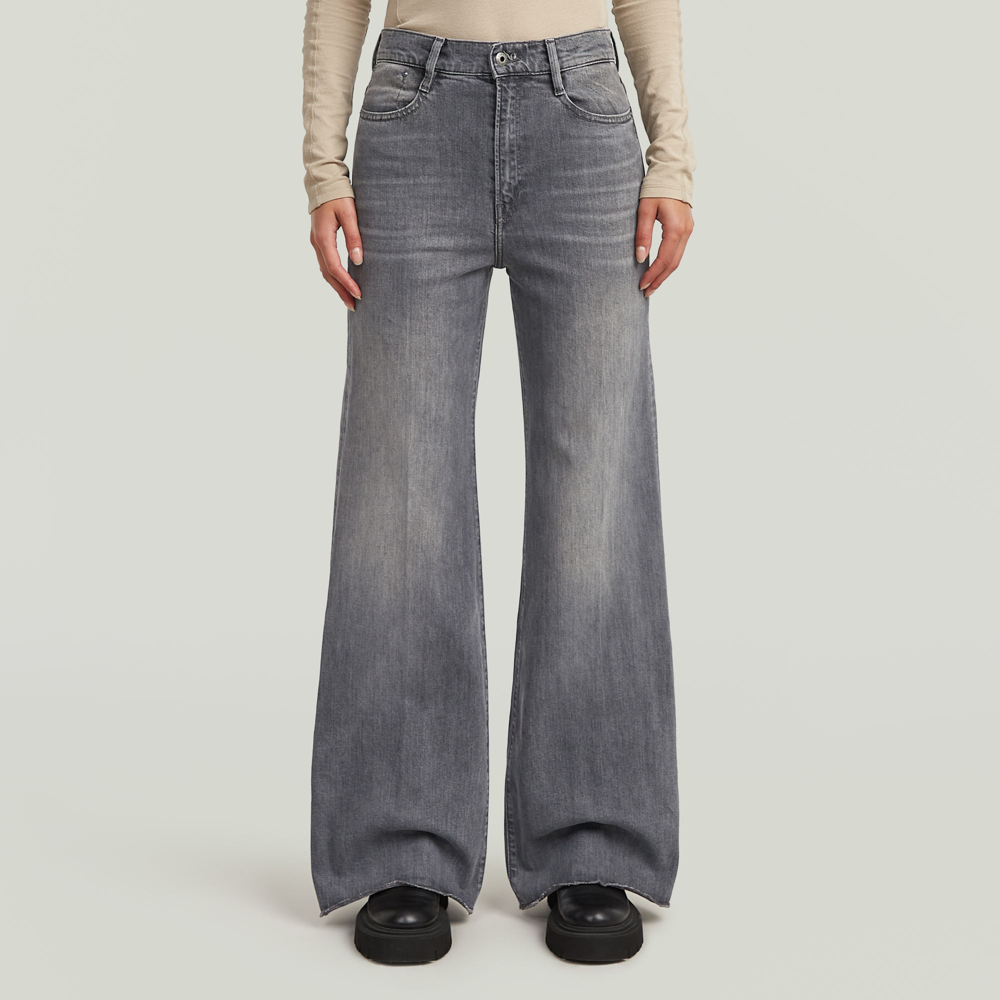 G-Star RAW Deck Ultra High Wide Leg Jeans - Grijs - Dames
