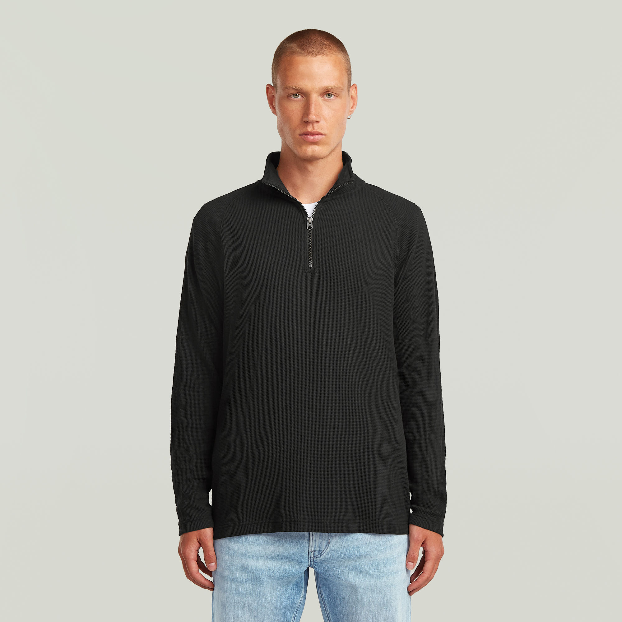 Tweeter Half Zip T-Shirt - Schwarz - Herren