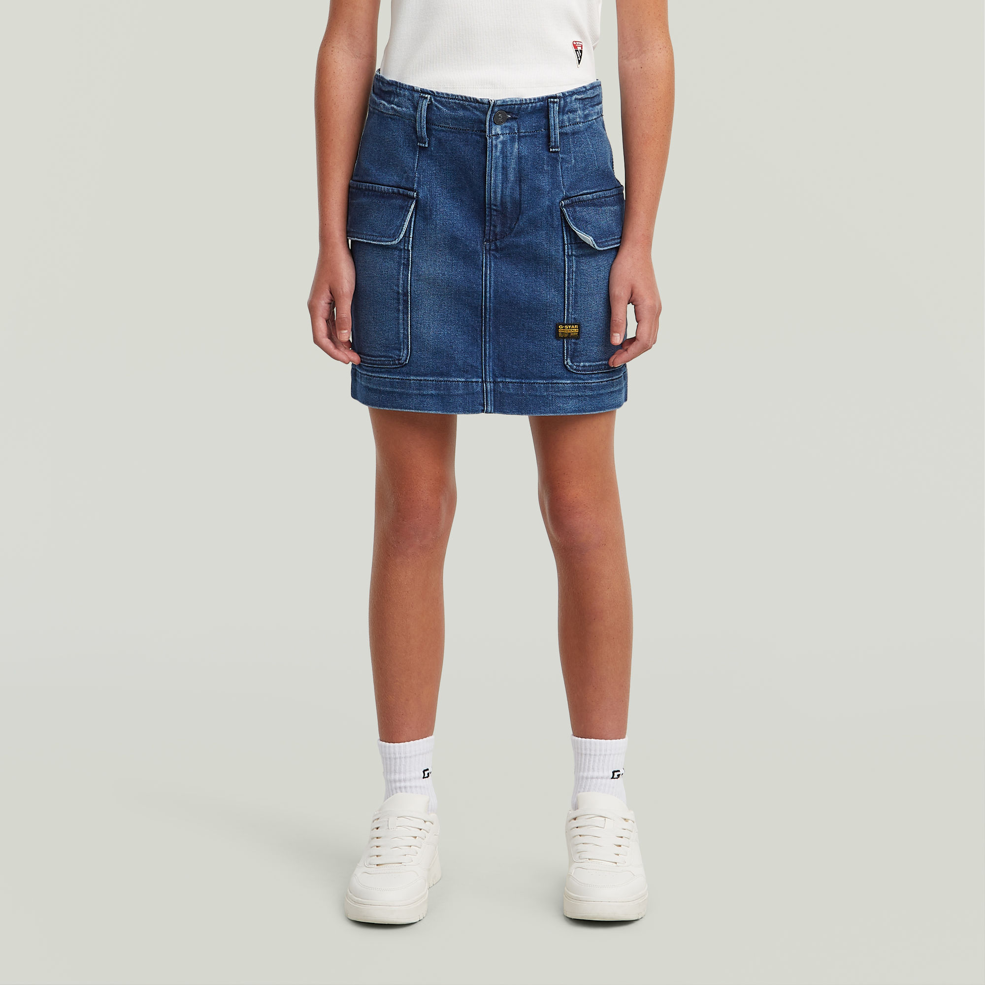

Minirok Cargo voor meisjes - Midden blauw - meisjes