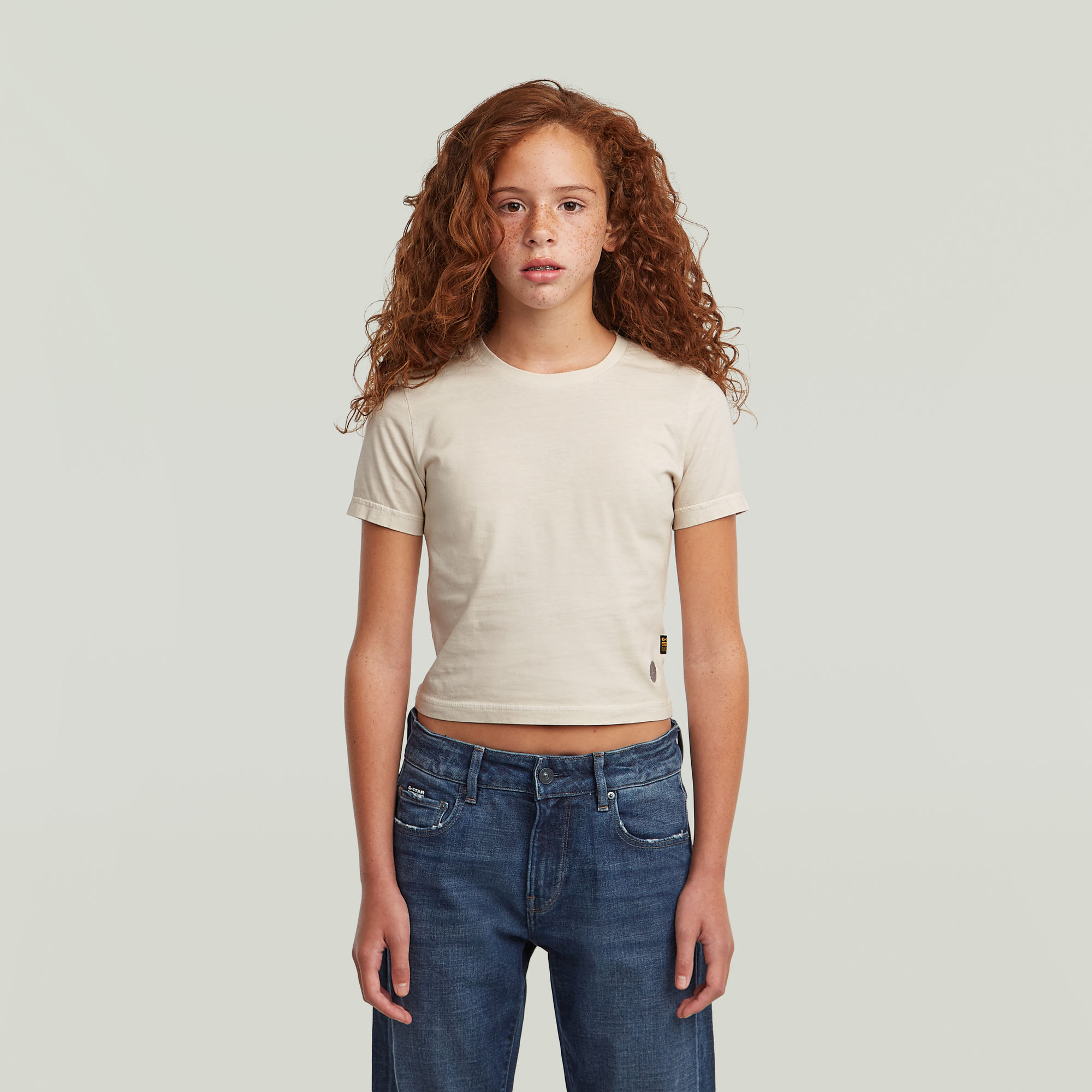 

Girls Cropped Mini Slim T-Shirt - Weiß - mädchen