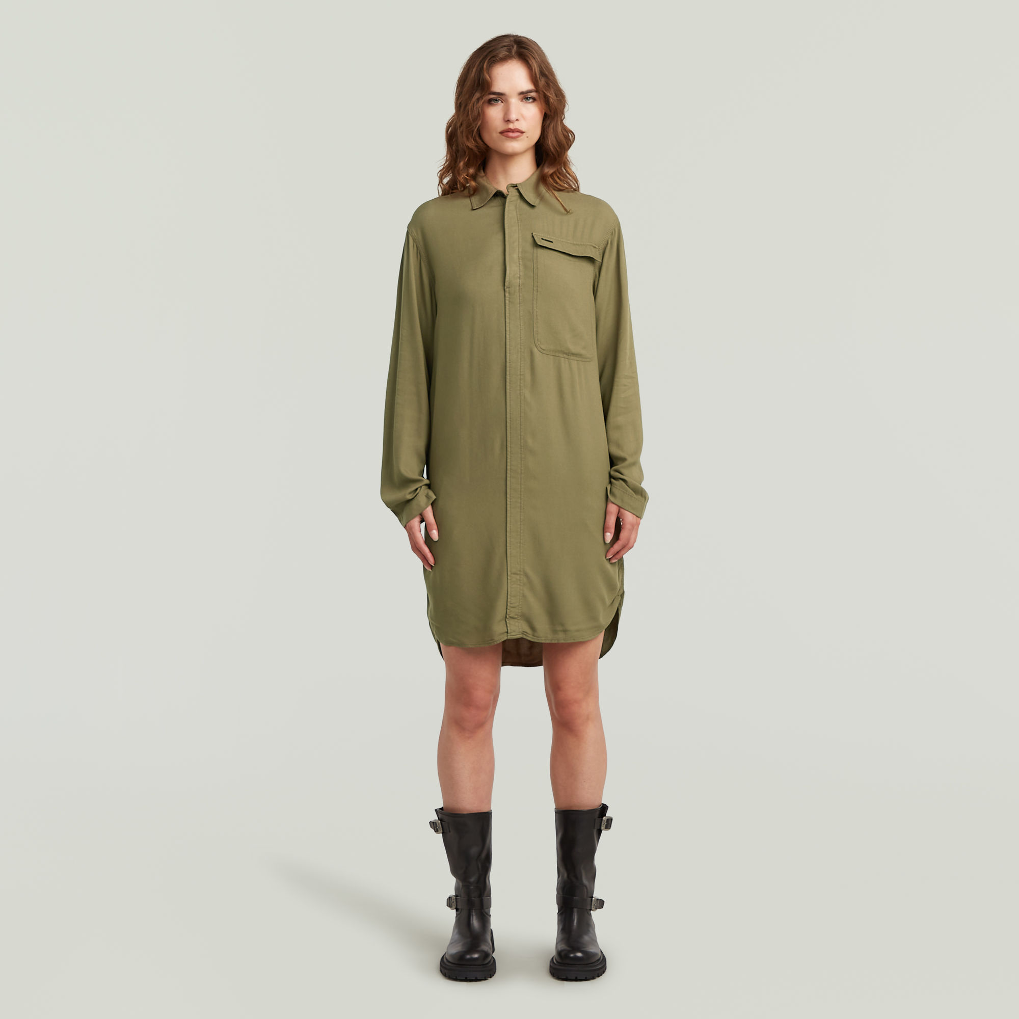 Thumbnail - Cargo Tunic Kleid - Grün - Damen