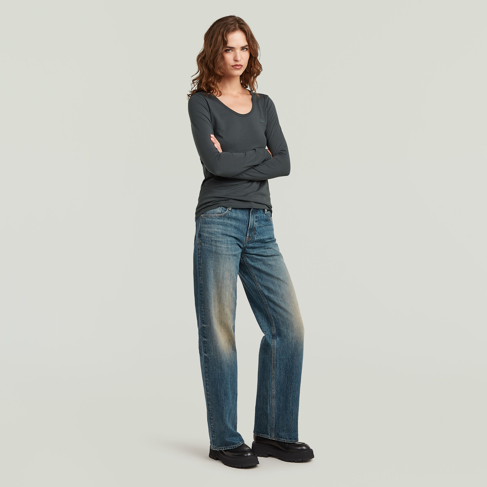 G-Star RAW Core Eyben Slim U T-Shirt Donkerblauw Dames