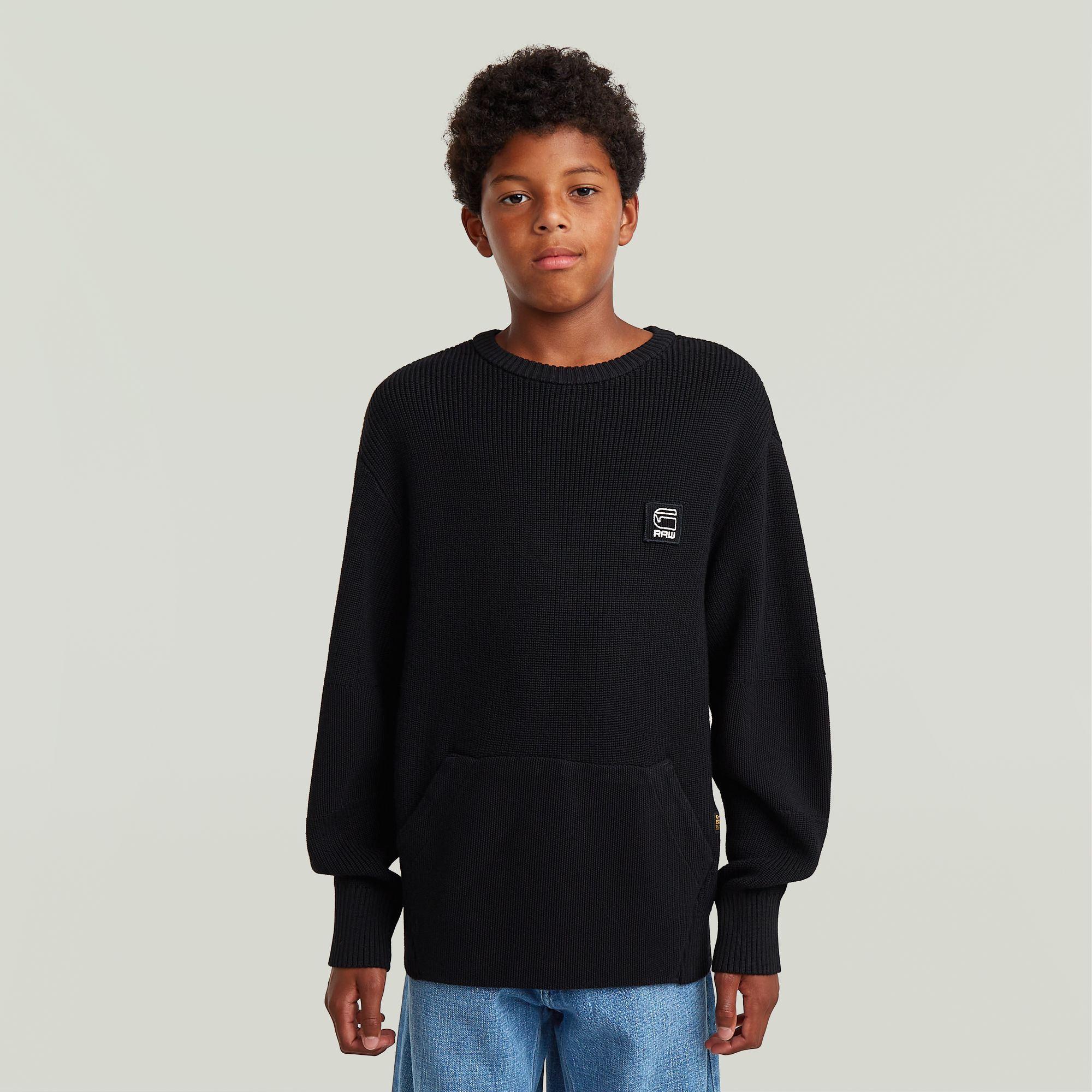 

Constructed Crew Knit voor jongens - Zwart - jongens