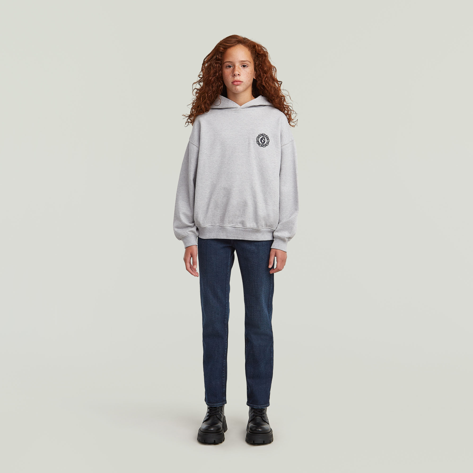 Thumbnail - Girls Hooded Oversized Sweatshirt - Grau - mädchen