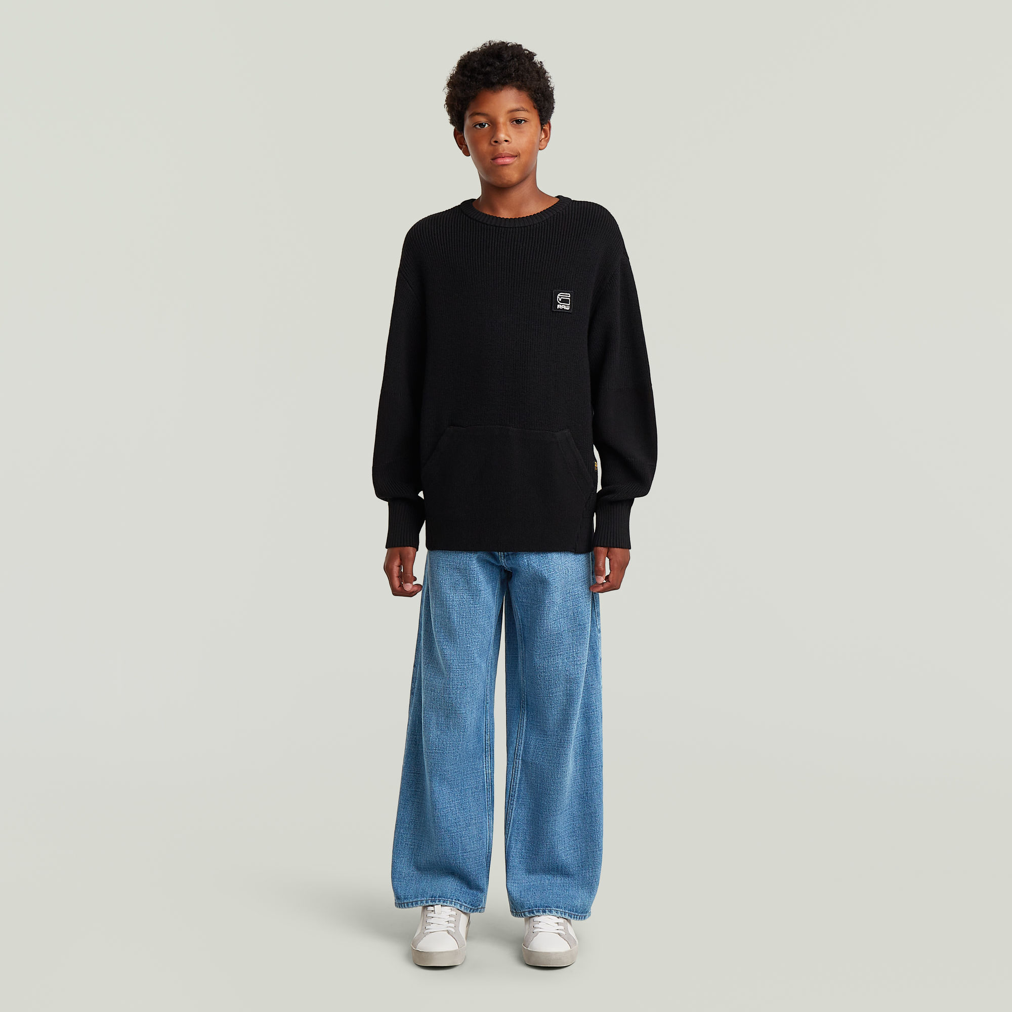 Thumbnail - Boys Constructed Crew Knit - Schwarz - jungen