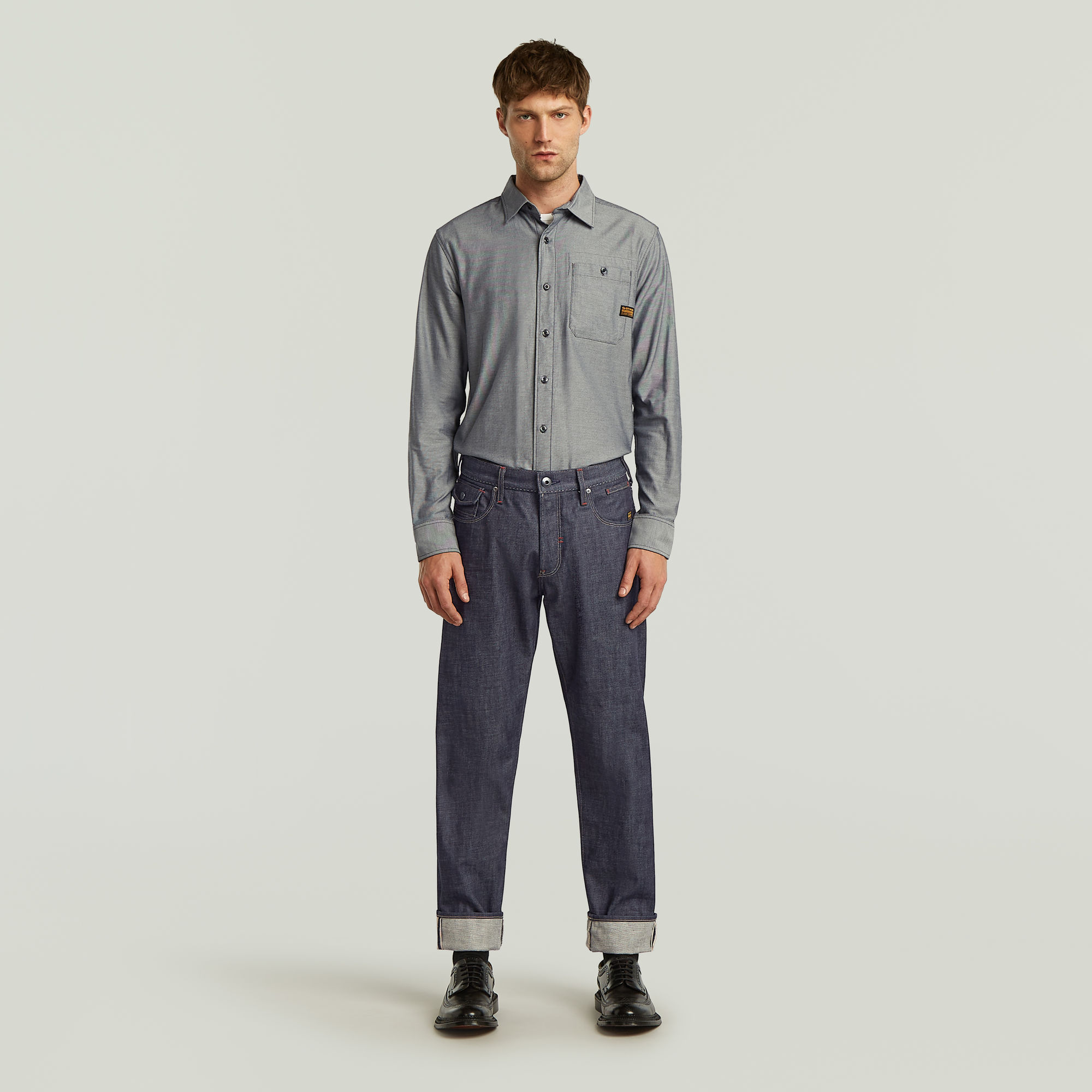 Thumbnail - Morry FWD Regular Tapered Selvedge Jeans - Dunkelblau - Herren