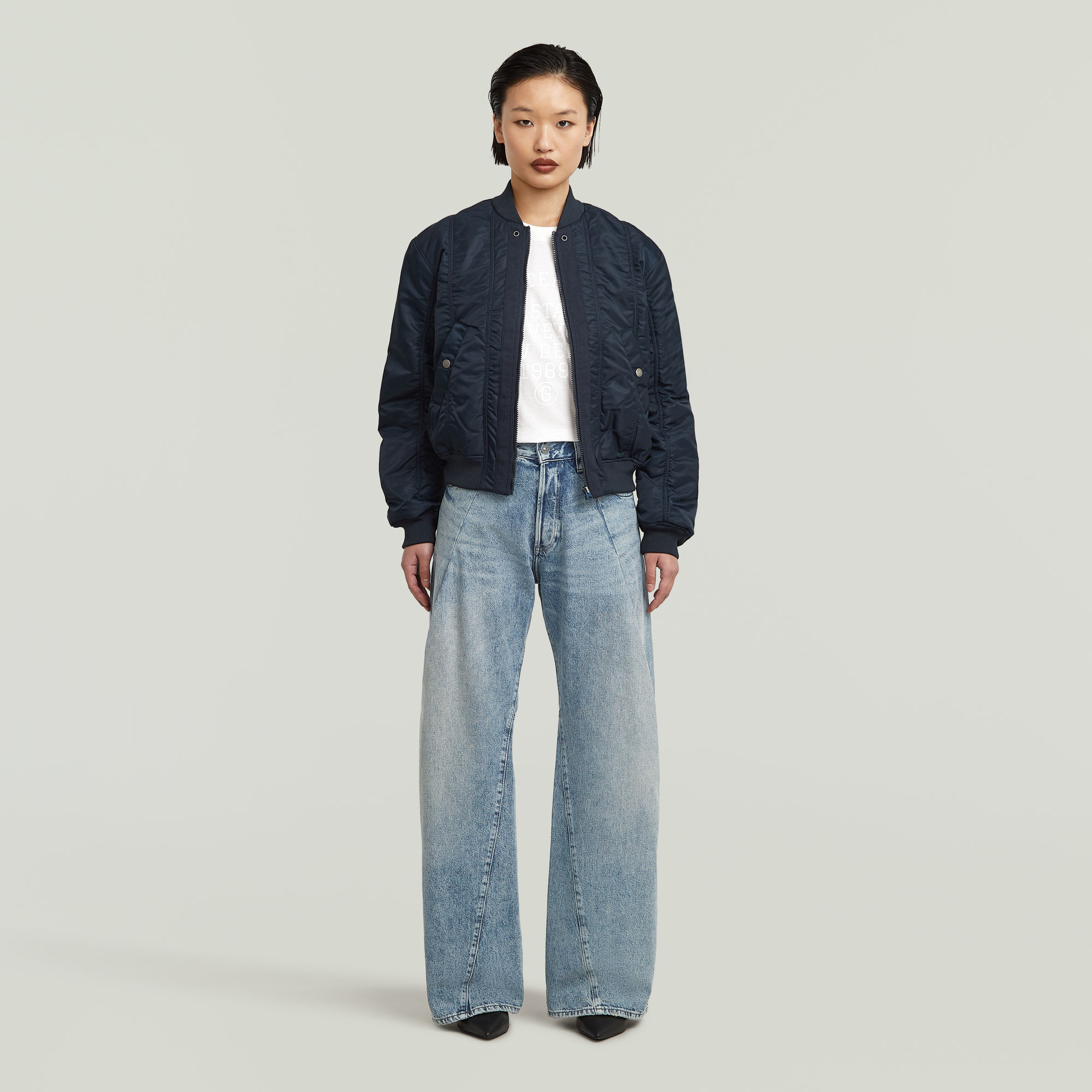 Thumbnail - Bomberjacke - Dunkelblau - Damen