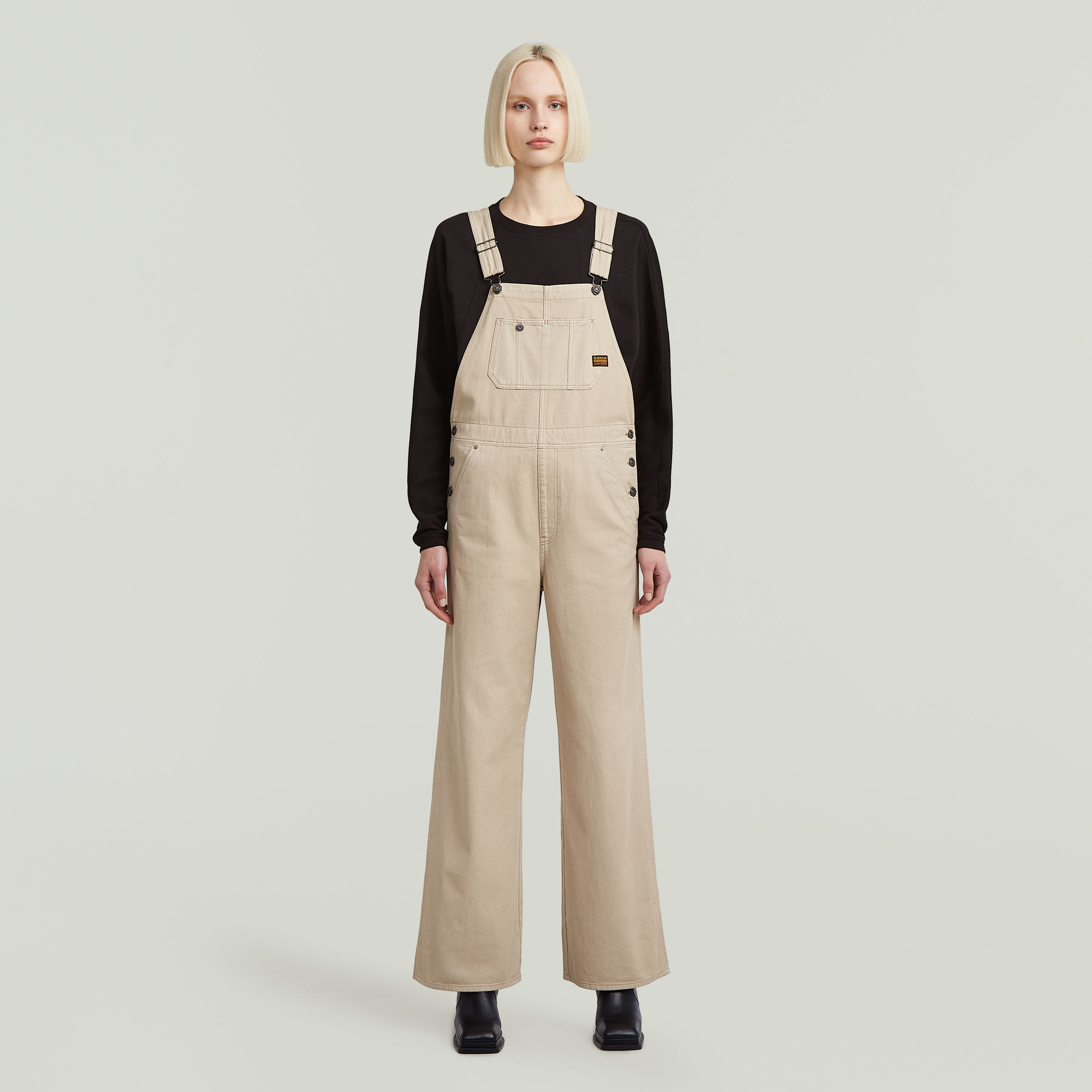 Straight Dungaree - Beige - Damen