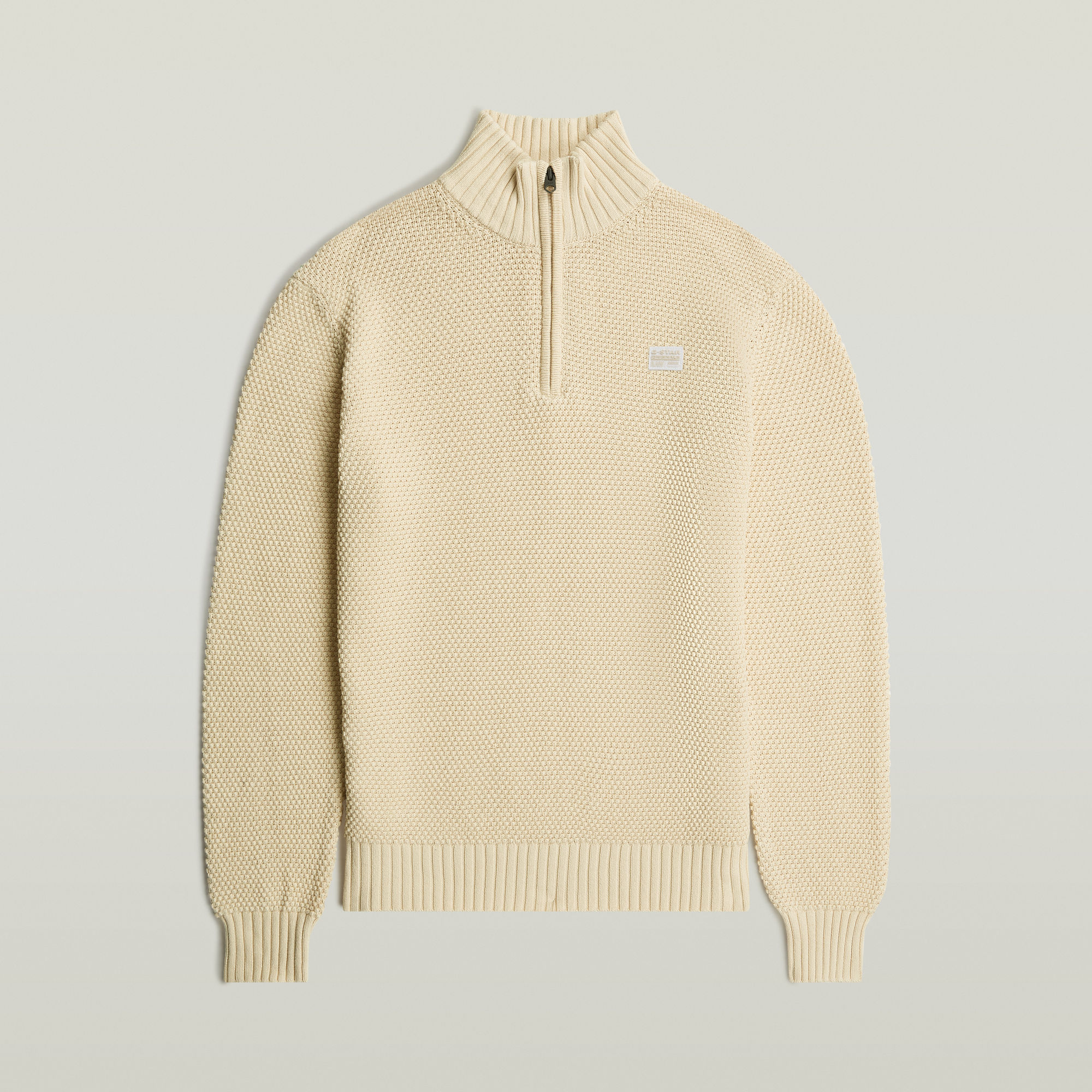 Thumbnail - Honey Comb Structure Skipper Knit - Weiß - Herren