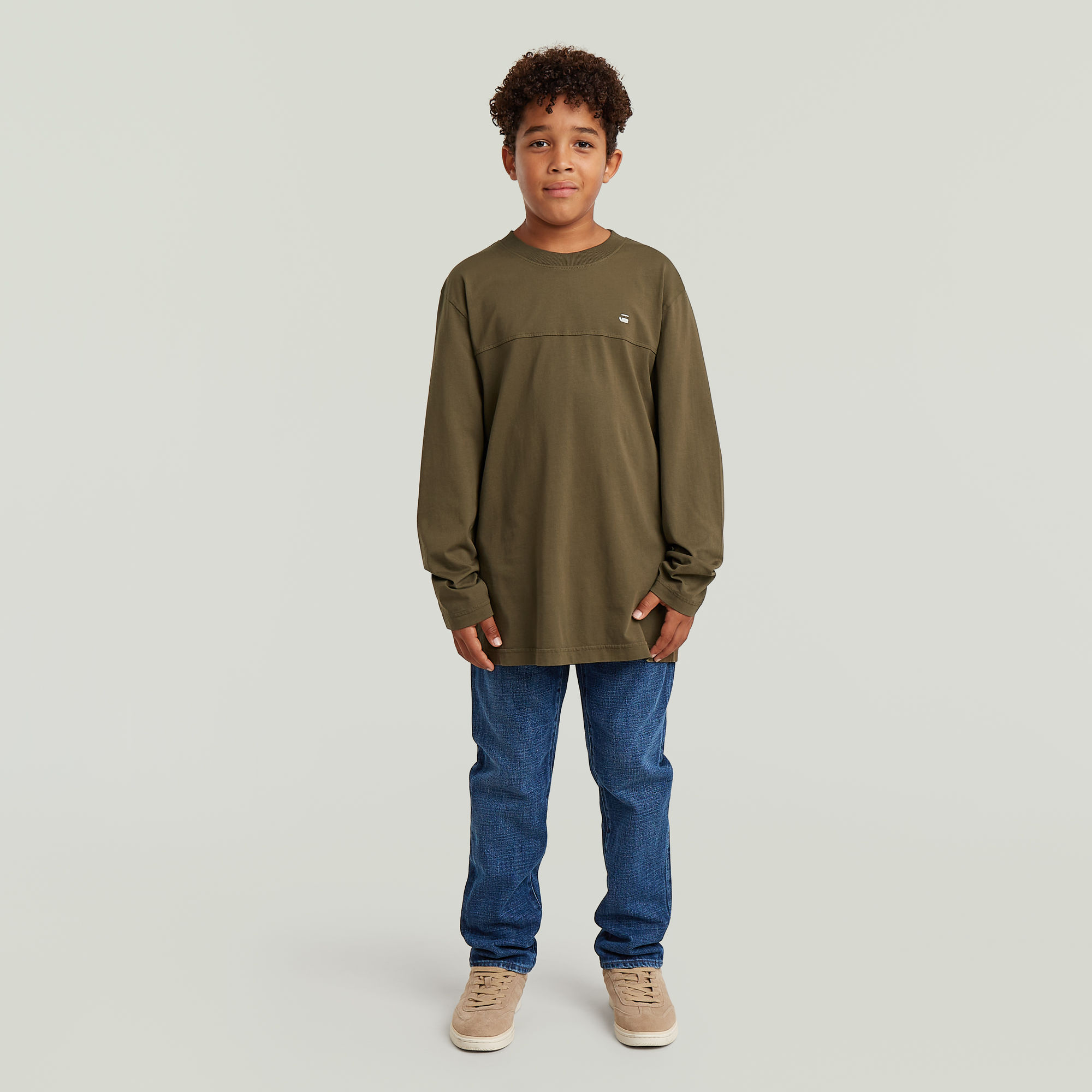 Thumbnail - Boys 3301 Straight Tapered Jeans - Mittelblau - jungen