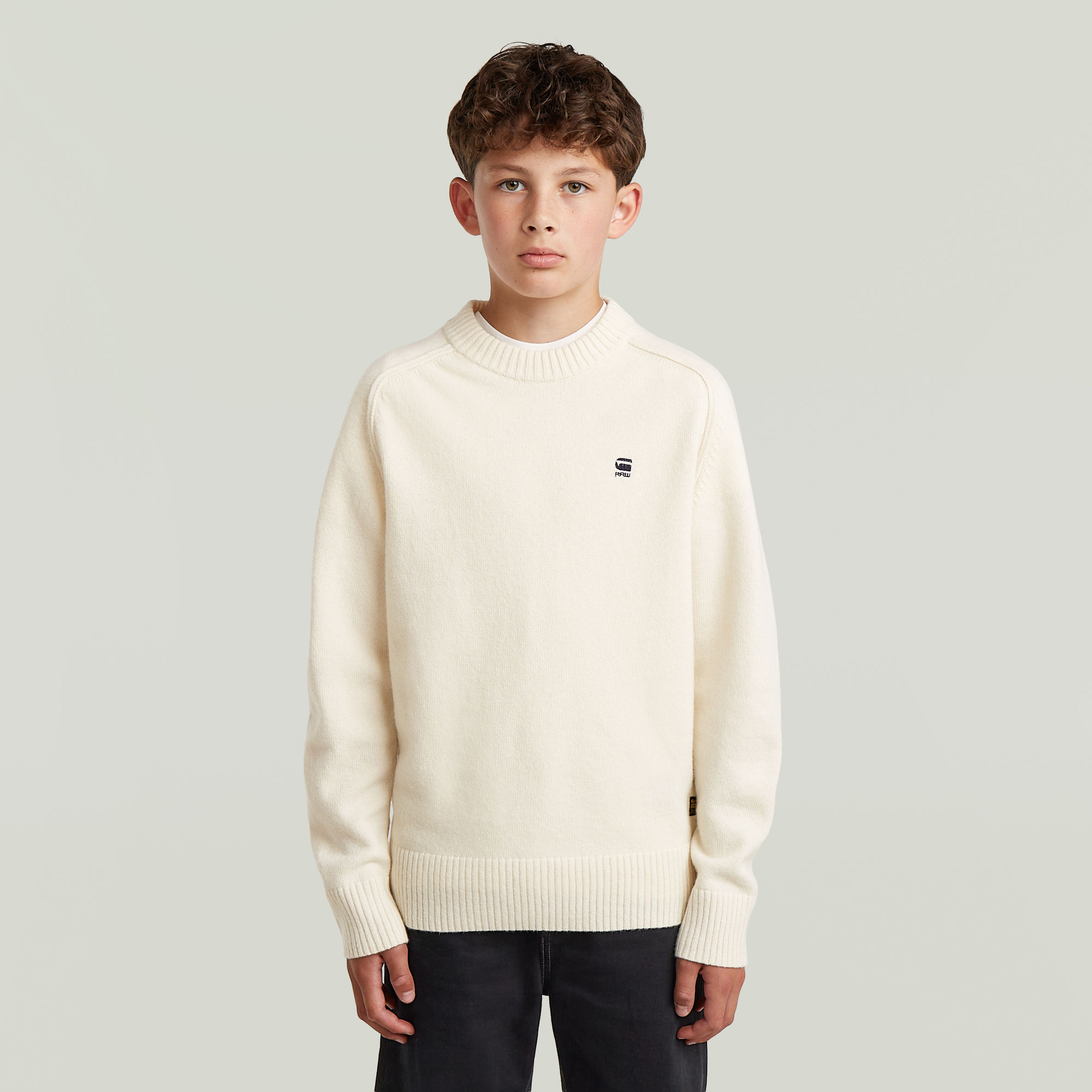 Boys Rag Crew Knit - Weiß - jungen