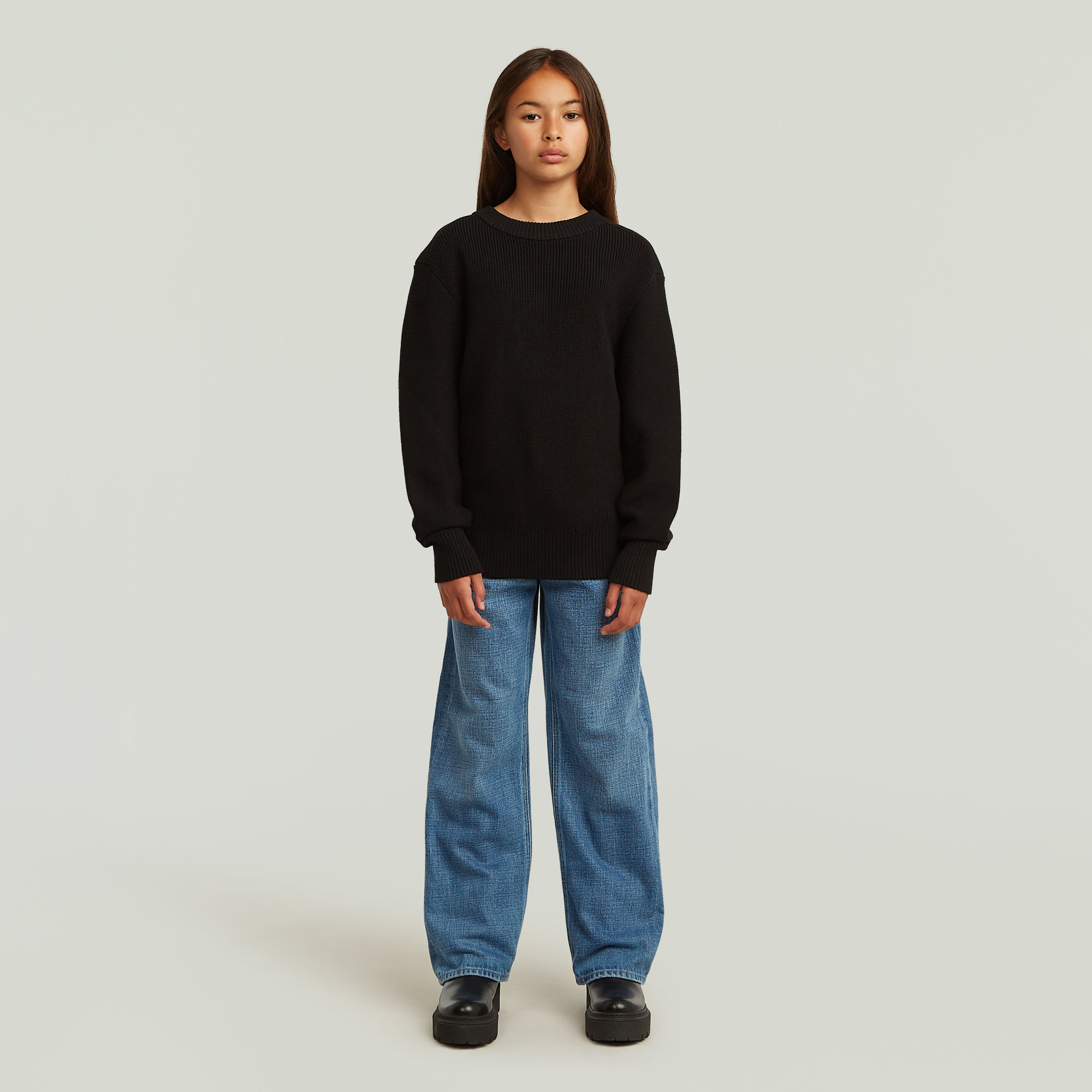 Thumbnail - Girls Fisherman Knit Cardigan - Schwarz - mädchen