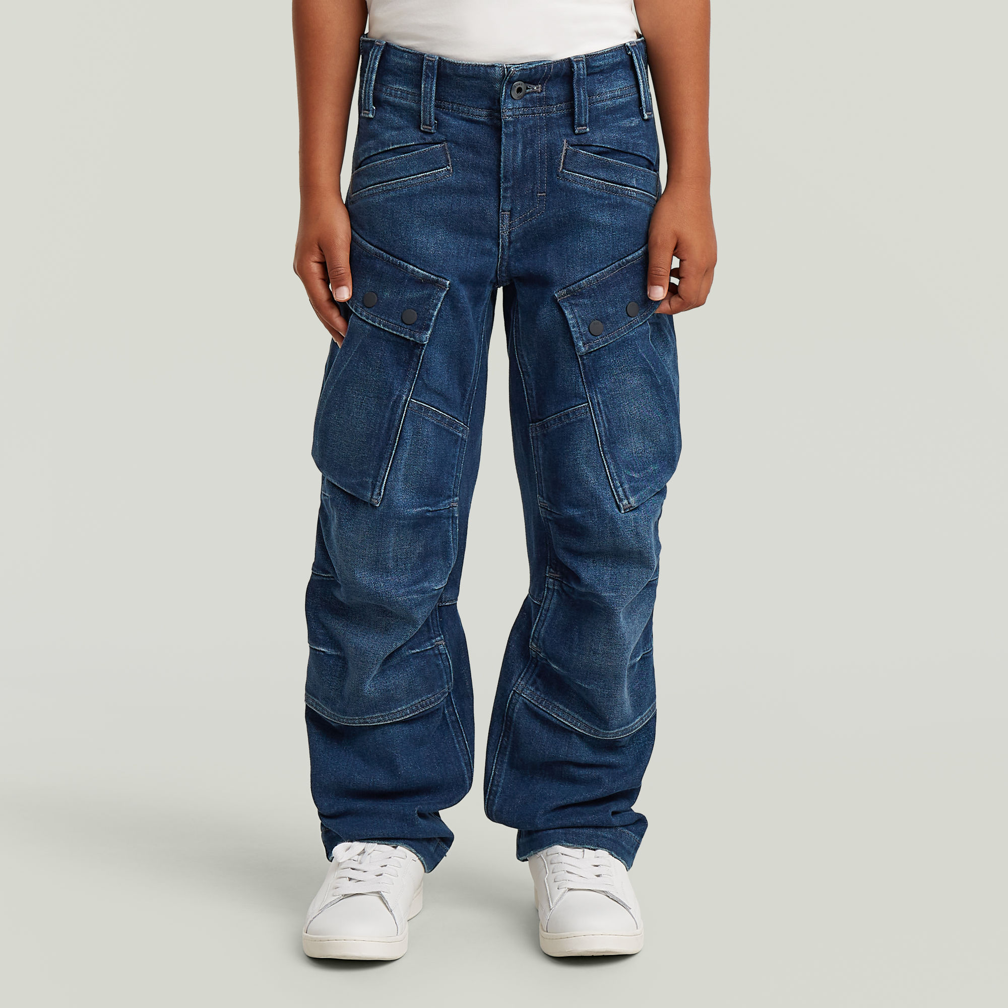 

Cargo Jeans Regular Straight voor jongens - Midden blauw - jongens