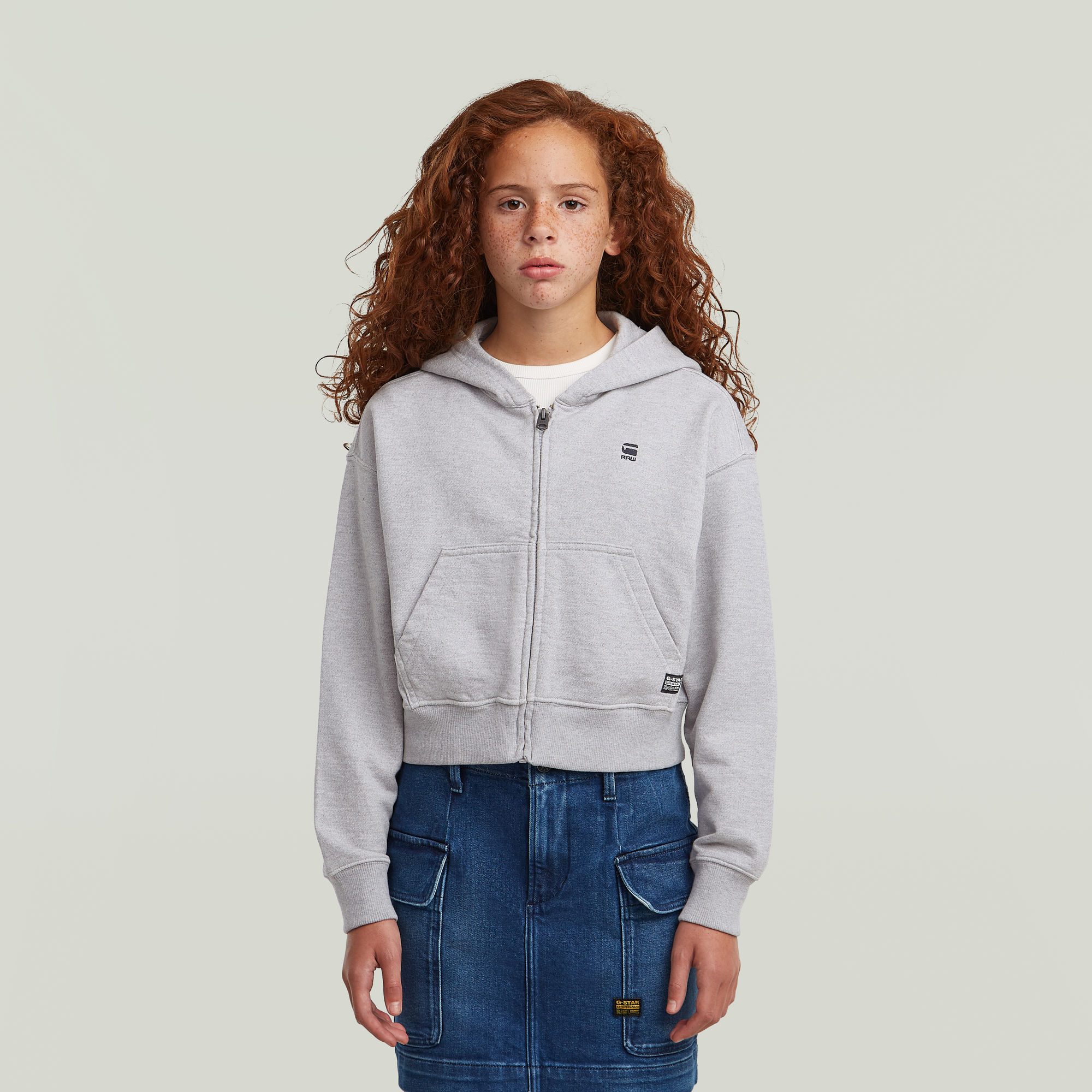 Girls AR Hooded Zipp Cropped Cardigan - Grau - mädchen