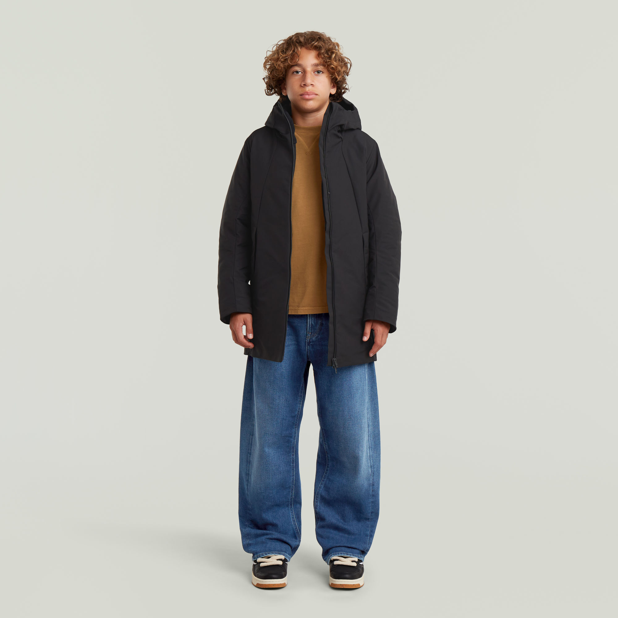 Thumbnail - Boys Foga Padded Long Jacke - Schwarz - jungen