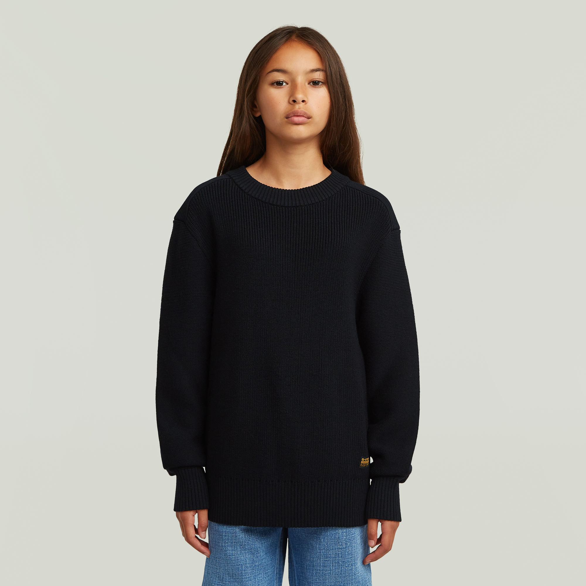 Girls Fisherman Knit Cardigan - Schwarz - mädchen
