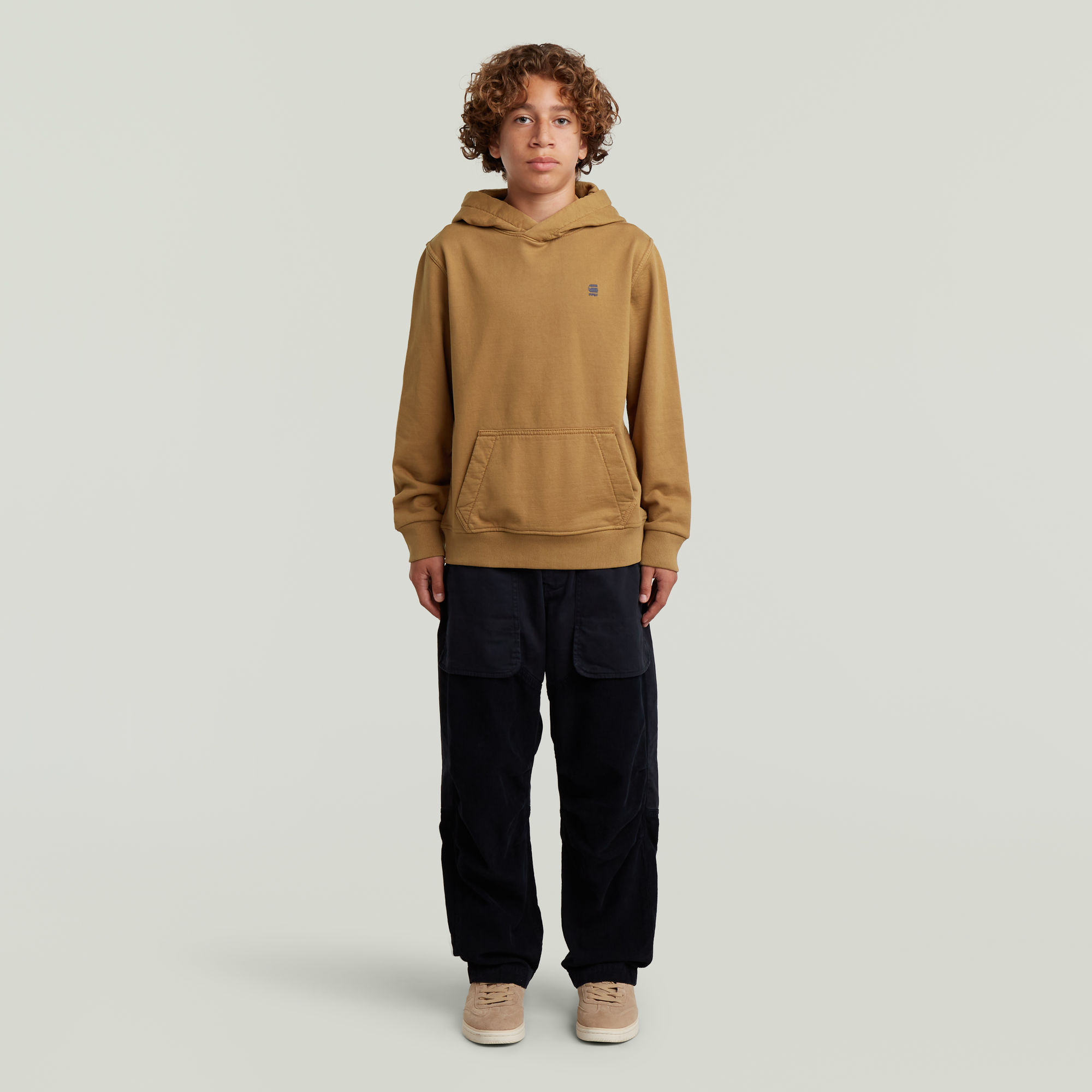 Thumbnail - Boys Hooded Sweatshirt - Braun - jungen
