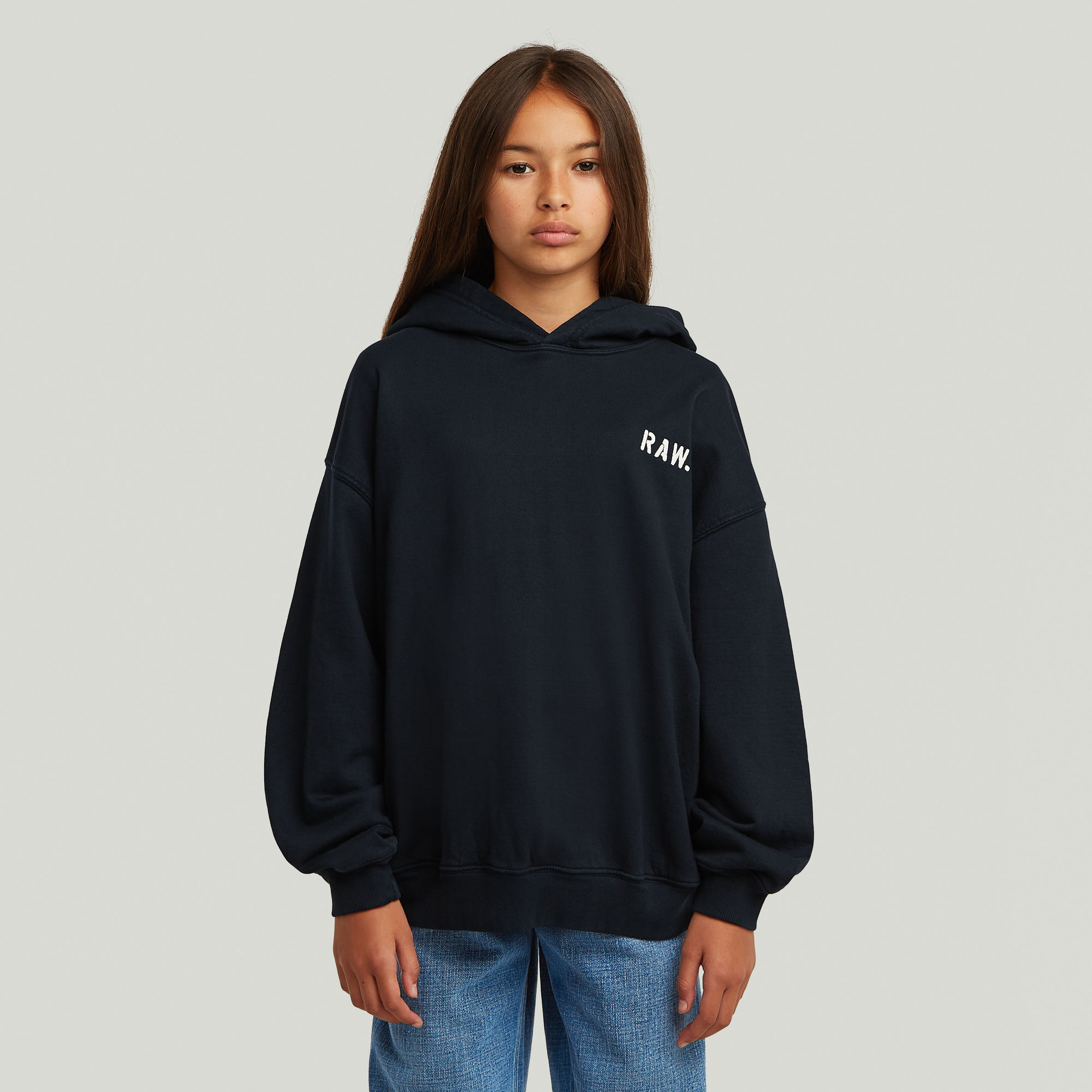 

Sweater Hooded Oversized voor meisjes - Donkerblauw - meisjes