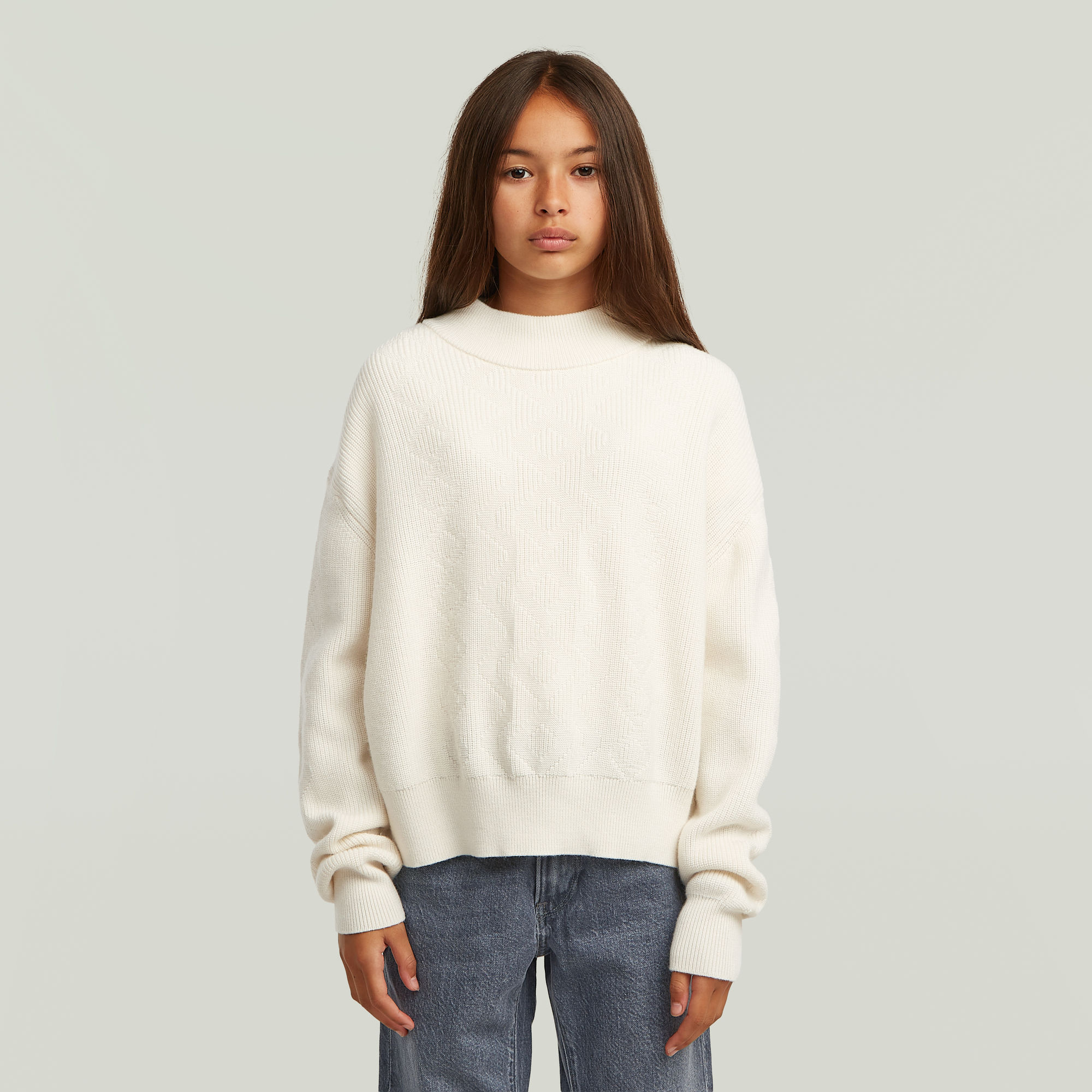 

Girls Modern Cableknit Cardigan - Weiß - mädchen