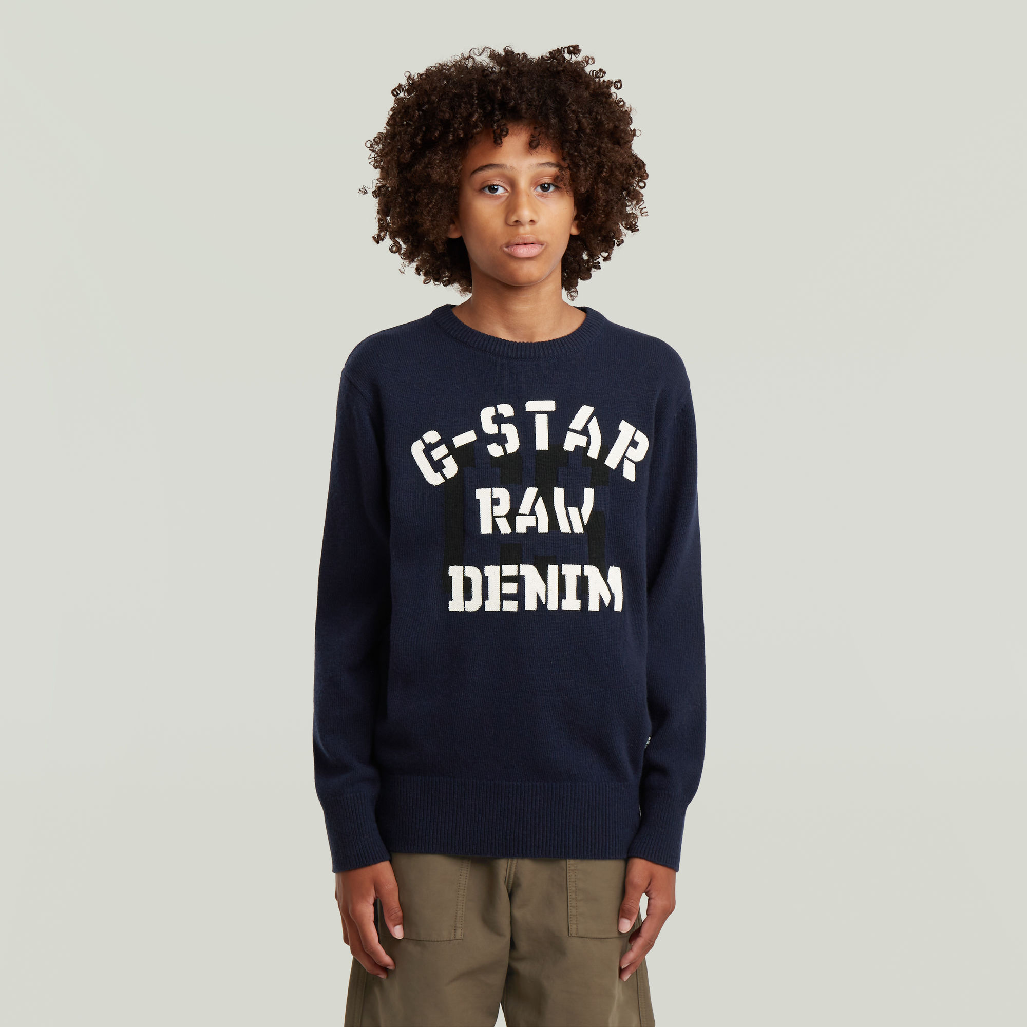 Boys Hockney Crewknit - Dunkelblau - jungen