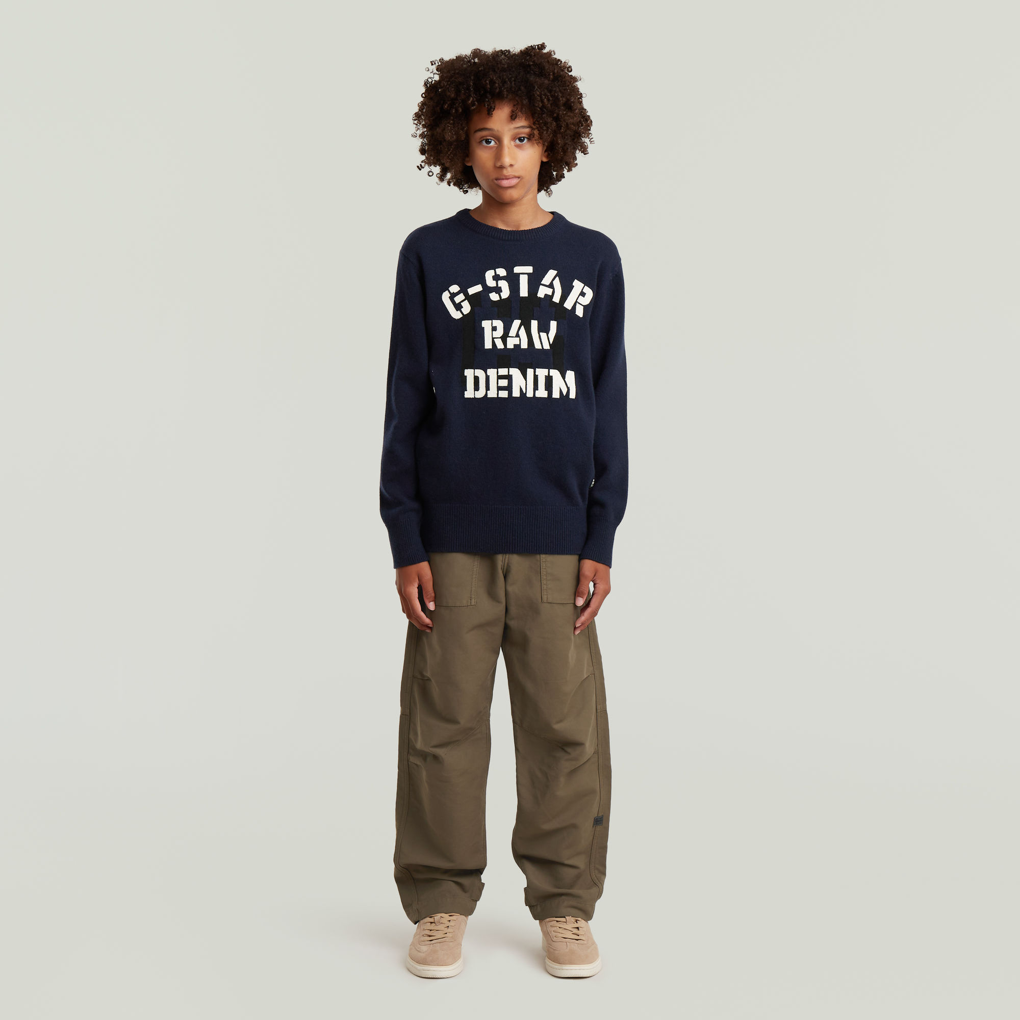 Thumbnail - Boys Hockney Crewknit - Dunkelblau - jungen