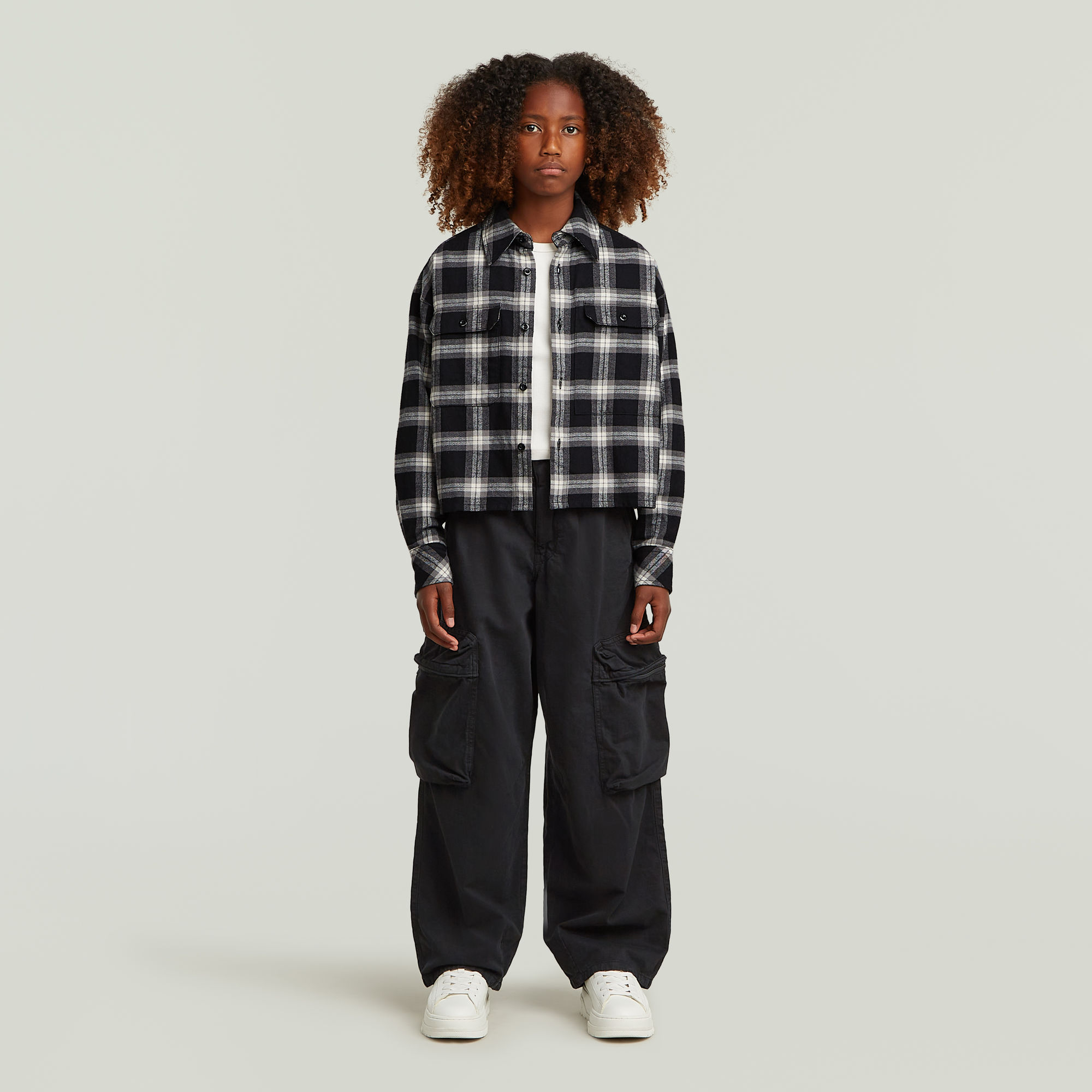 Thumbnail - Girls Mega Cargohose - Schwarz - mädchen