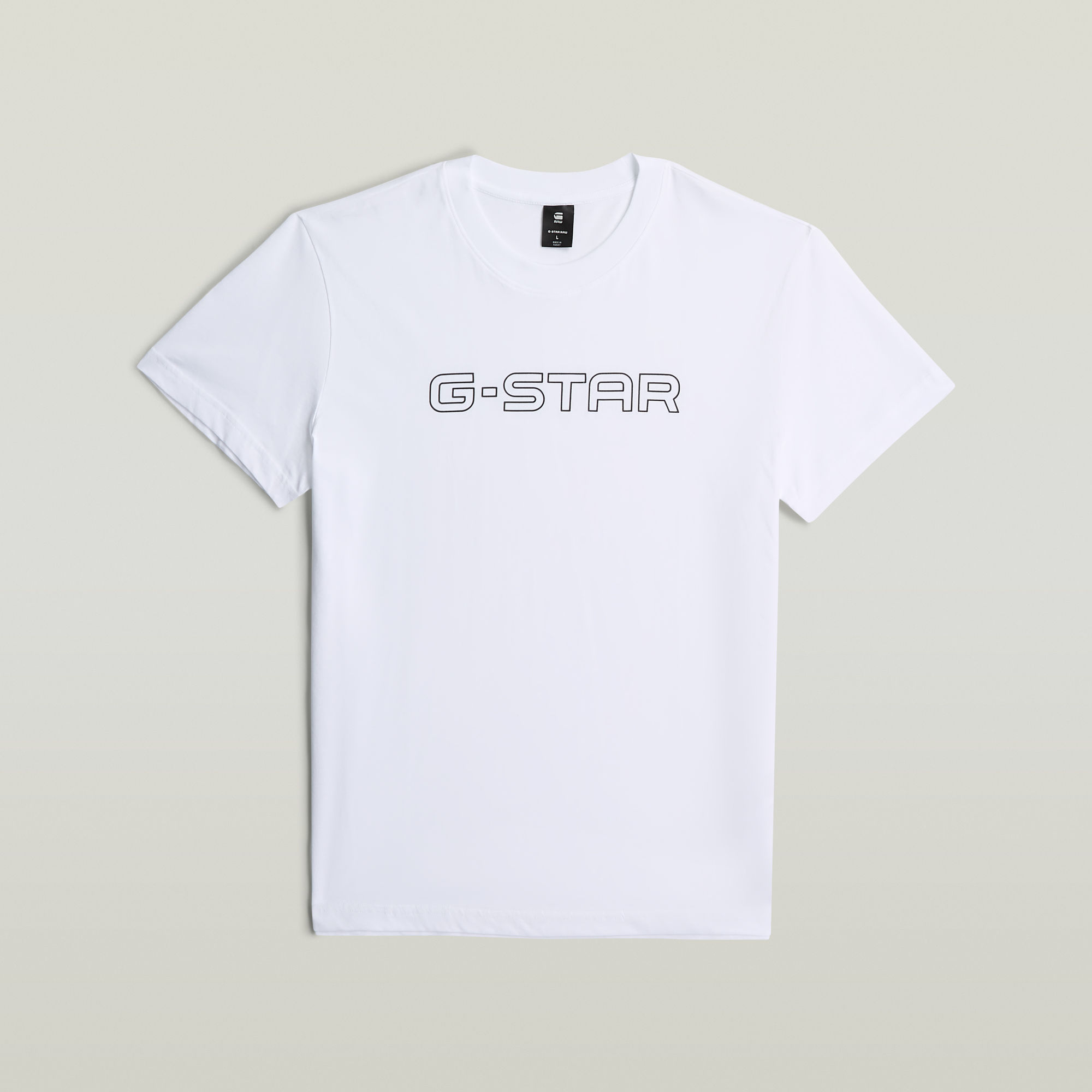 Thumbnail - Outline Corporate Script Logo T-Shirt - Weiß - Herren