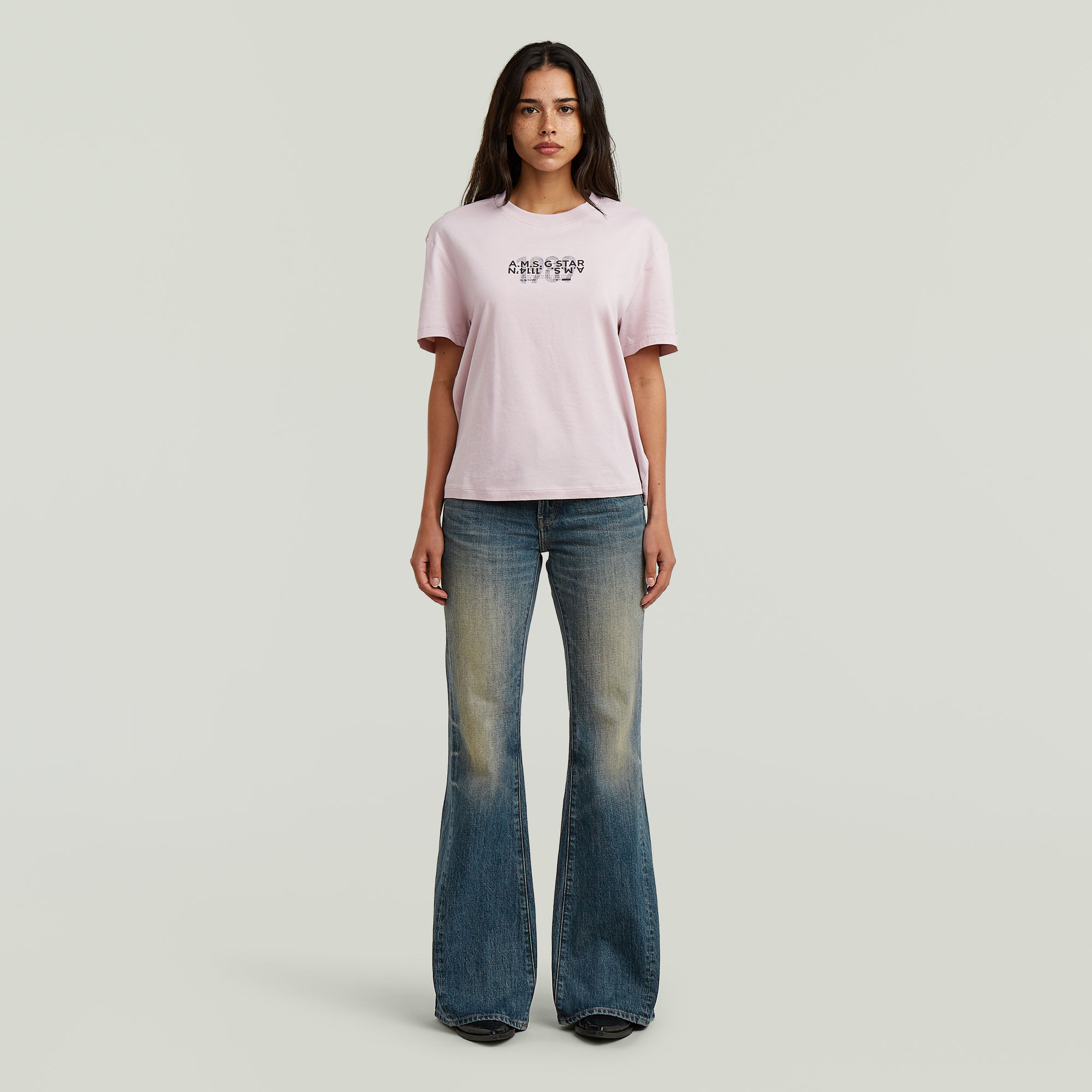 Thumbnail - Stevey Flare Jeans - Dunkelblau - Damen