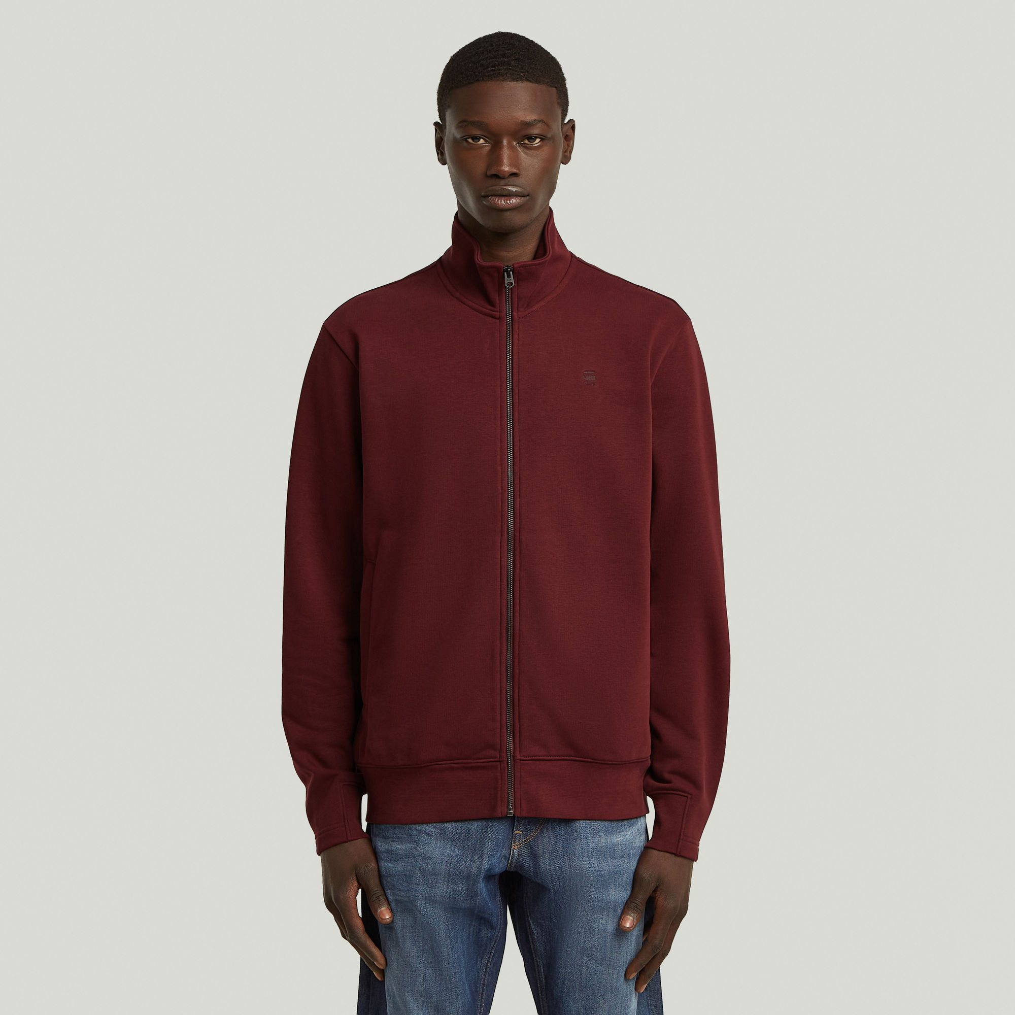 

Nifous Zip Thru Sweater - Rood - Heren