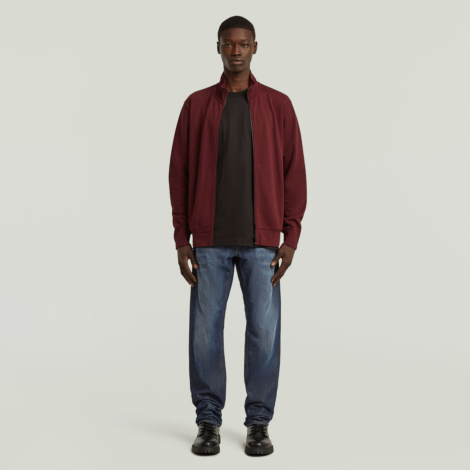 Thumbnail - Nifous Zip Thru Sweatshirt - Rot - Herren