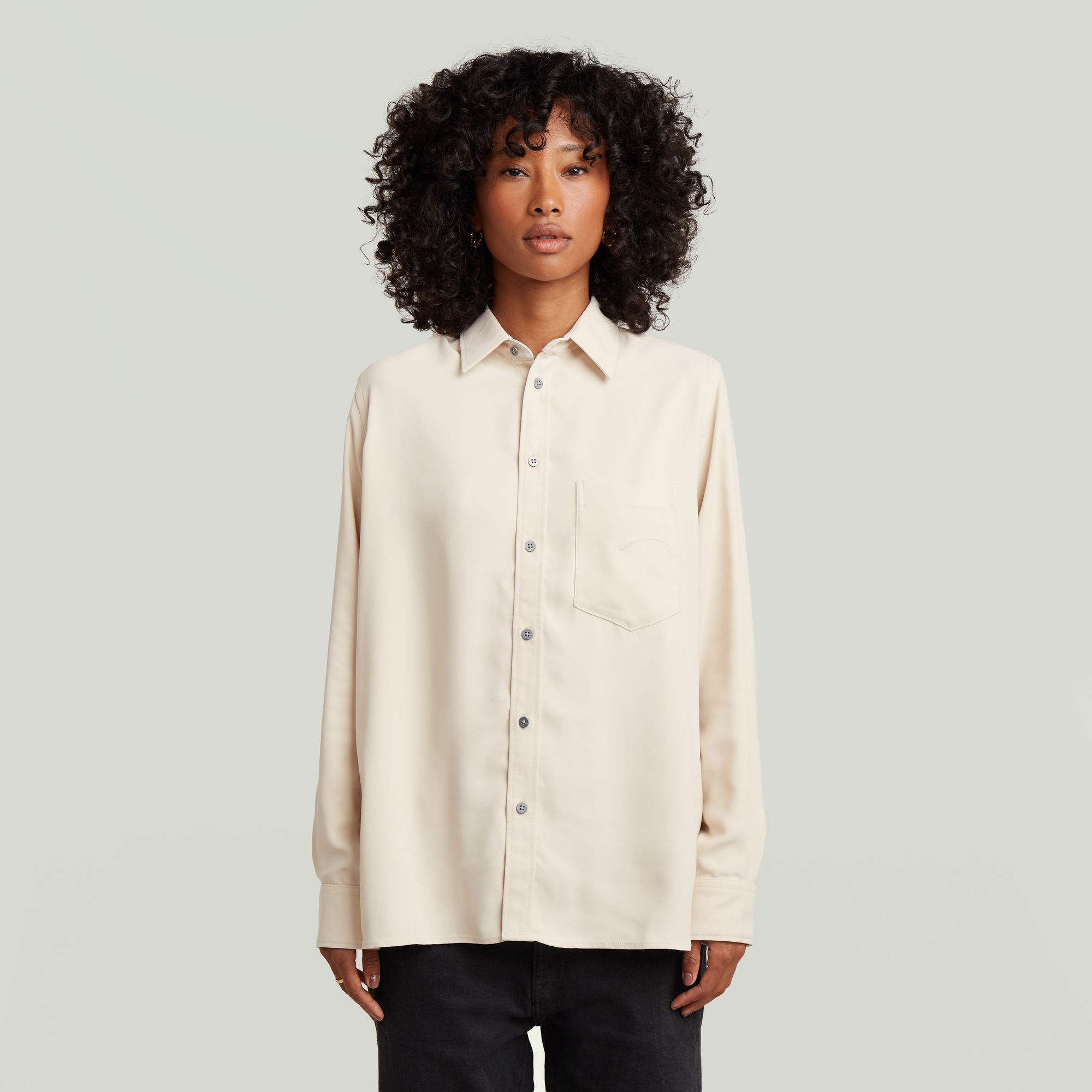 

Regular Long Sleeve Shirt - White - Women