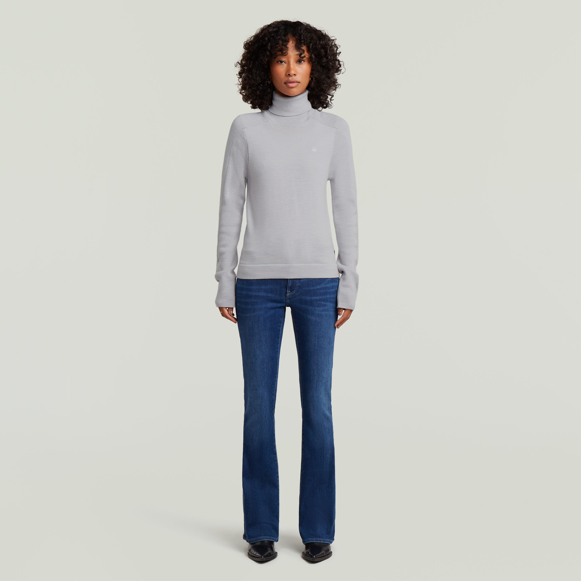 Thumbnail - Core Turtle Slim Knit - Hellblau - Damen