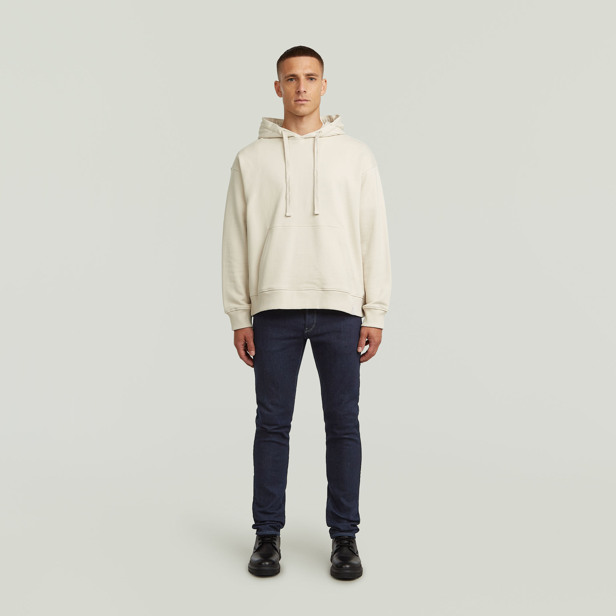Thumbnail - GS-01 Relaxed Hoodie Sweatshirt - Weiß - Herren