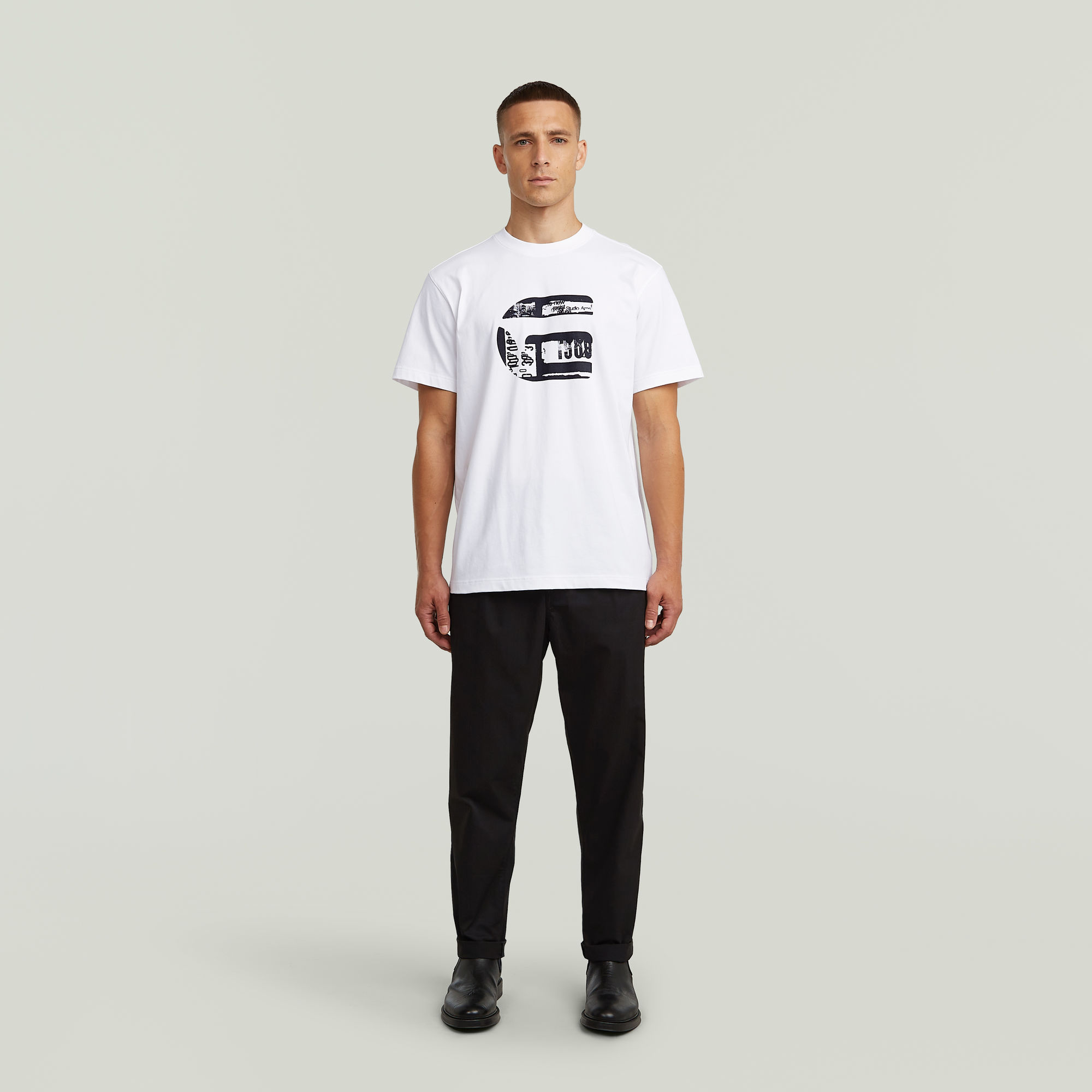 Thumbnail - Pleated Chino Relaxed Tapered - Schwarz - Herren