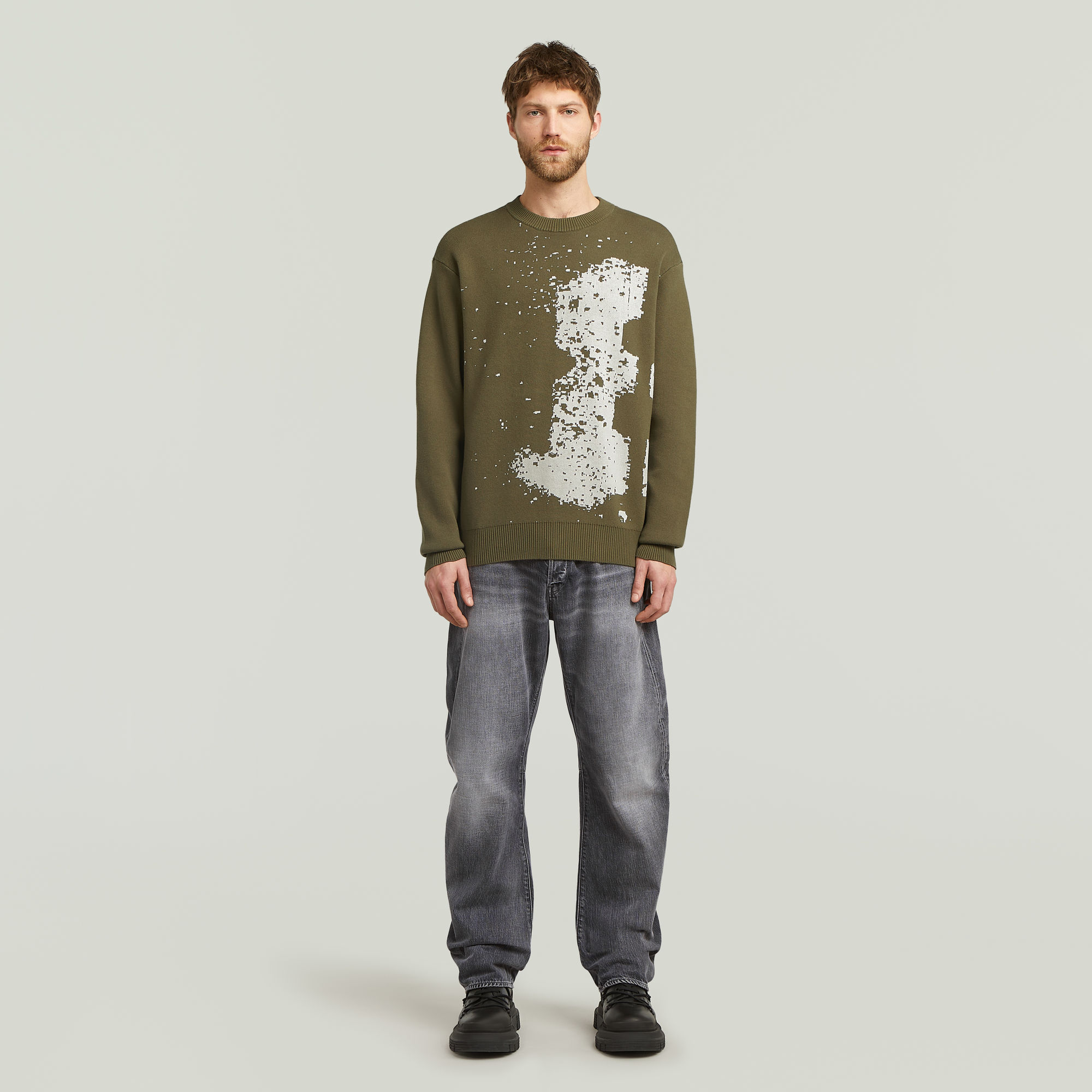 Thumbnail - Sprayed 89 Relaxed Knit - Grün - Herren