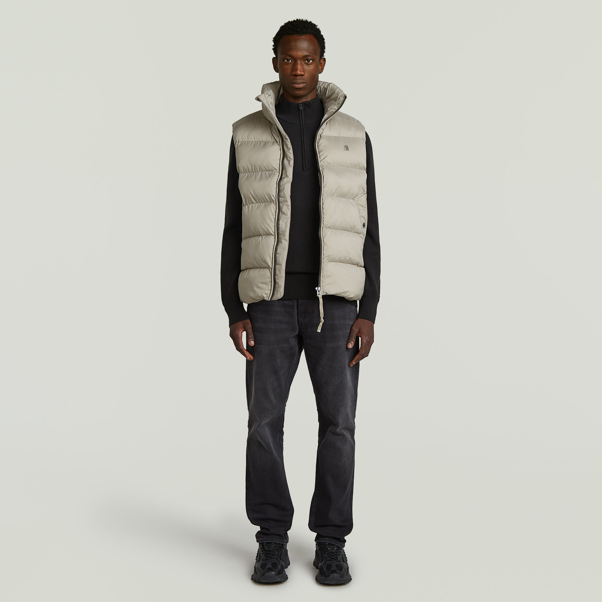 Thumbnail - Padded Weste - Beige - Herren