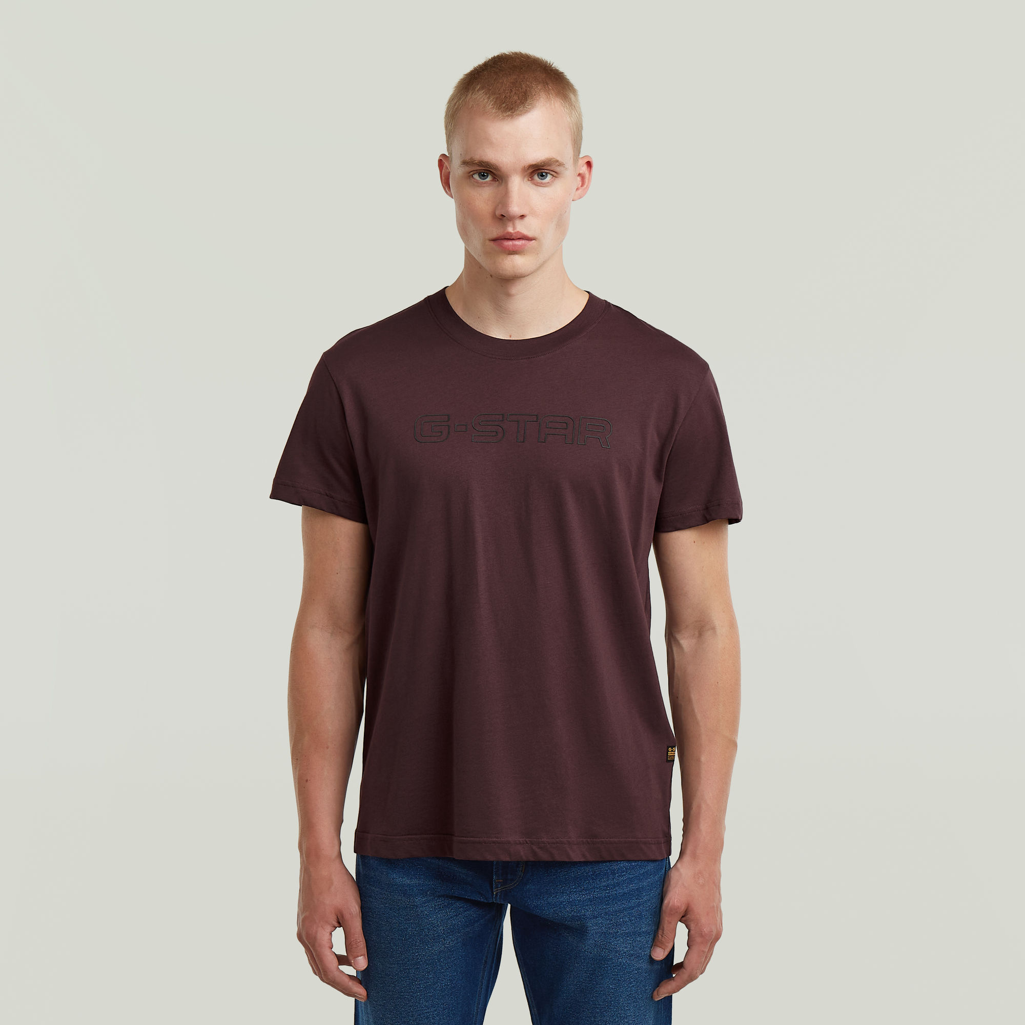 Outline Corporate Script Logo T-Shirt - Lila - Herren