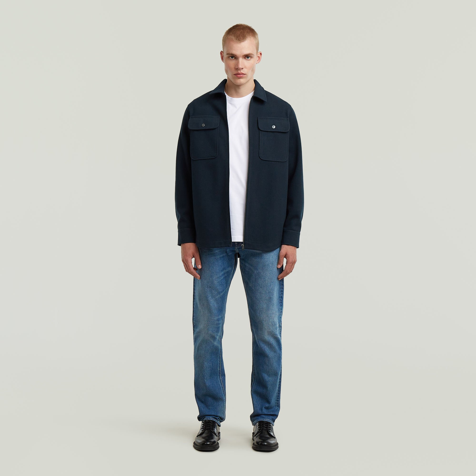 Thumbnail - GPO Zip Overshirt - Dunkelblau - Herren