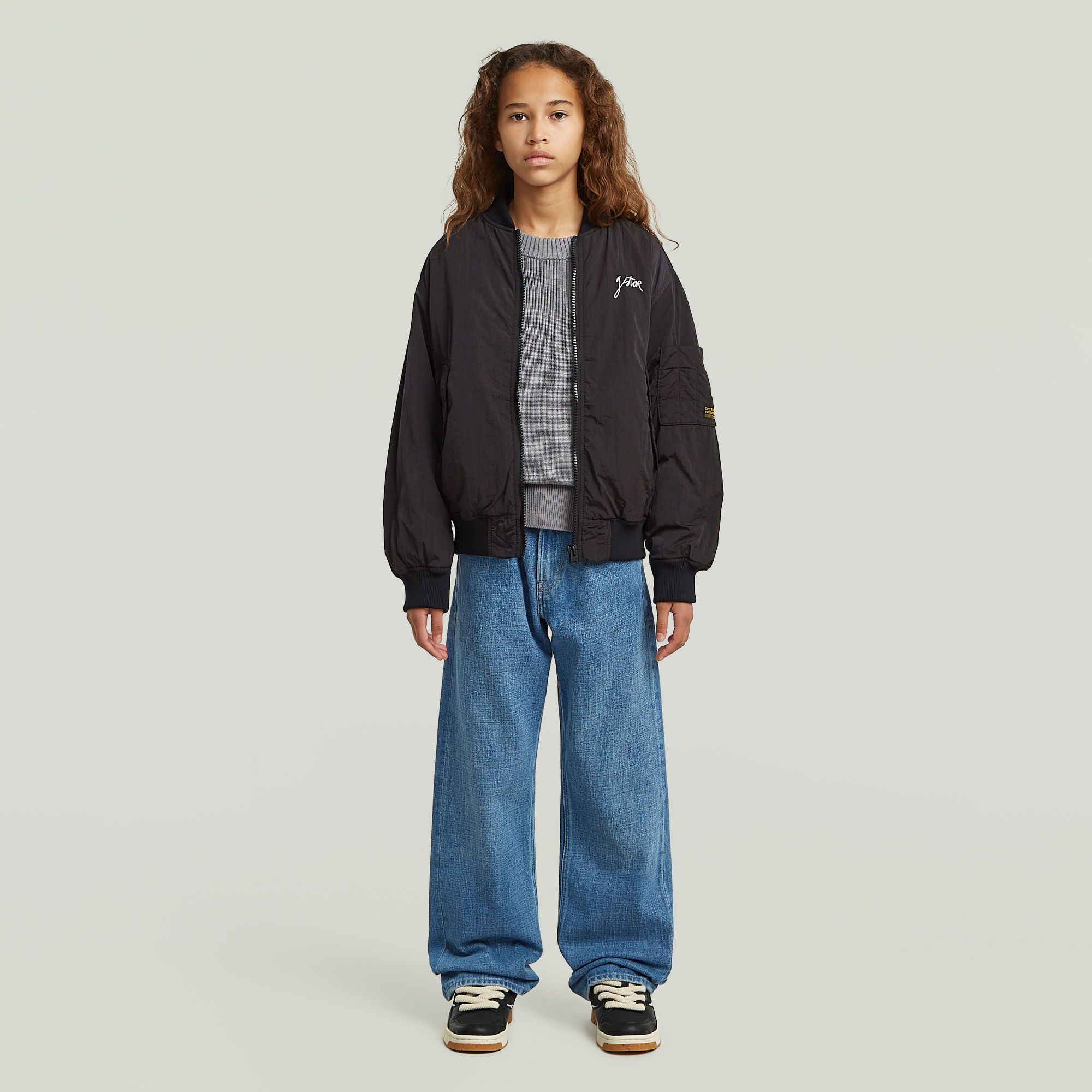 Thumbnail - Girls Bomber Padded Jacke - Schwarz - mädchen