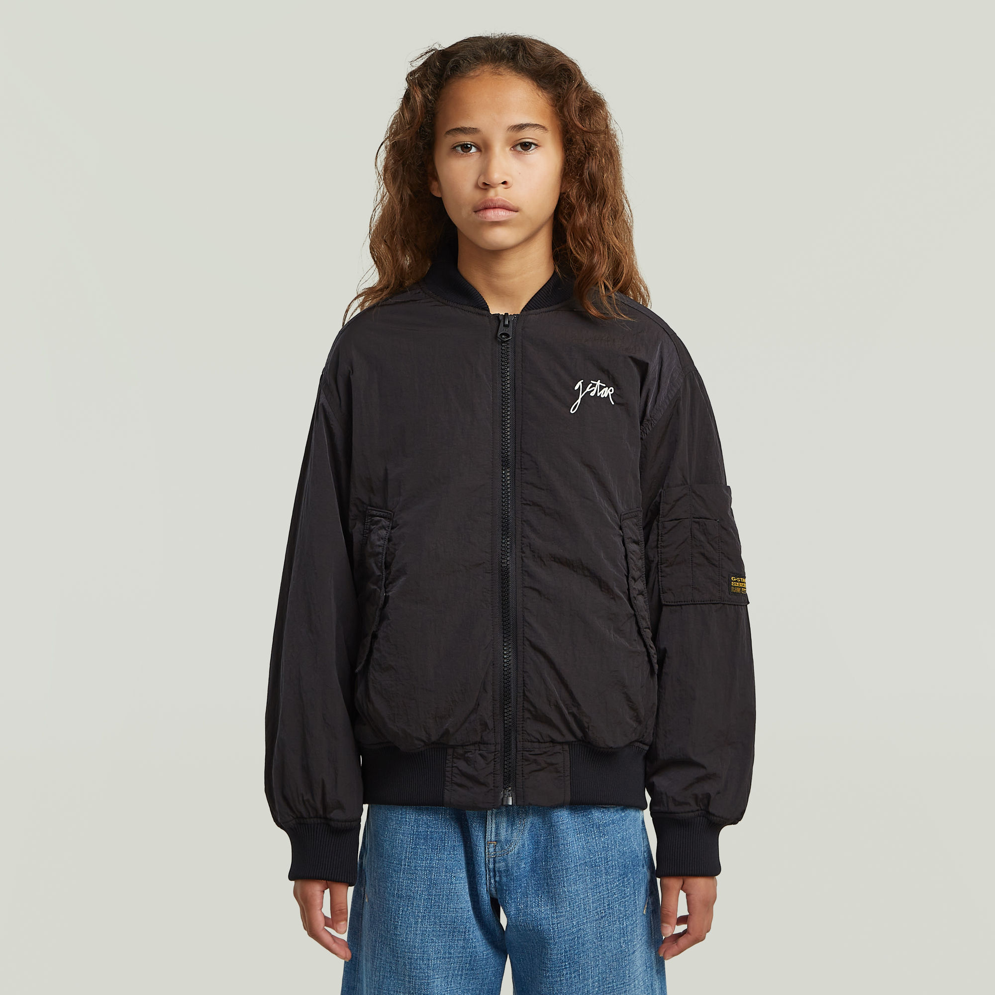 Girls Bomber Padded Jacke - Schwarz - mädchen