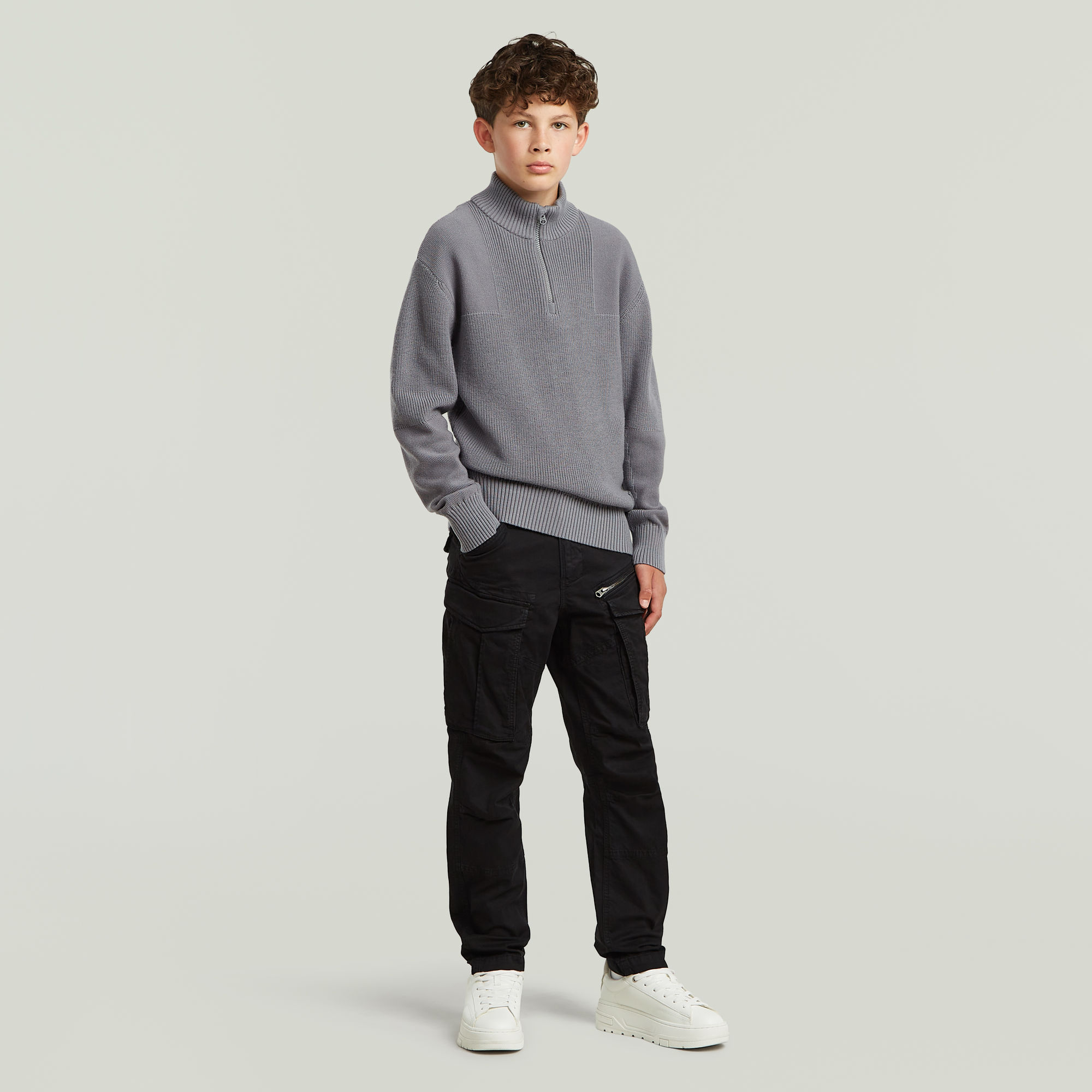 Thumbnail - Boys Rovic Zip 3D Regular Tapered Hose - Schwarz - jungen