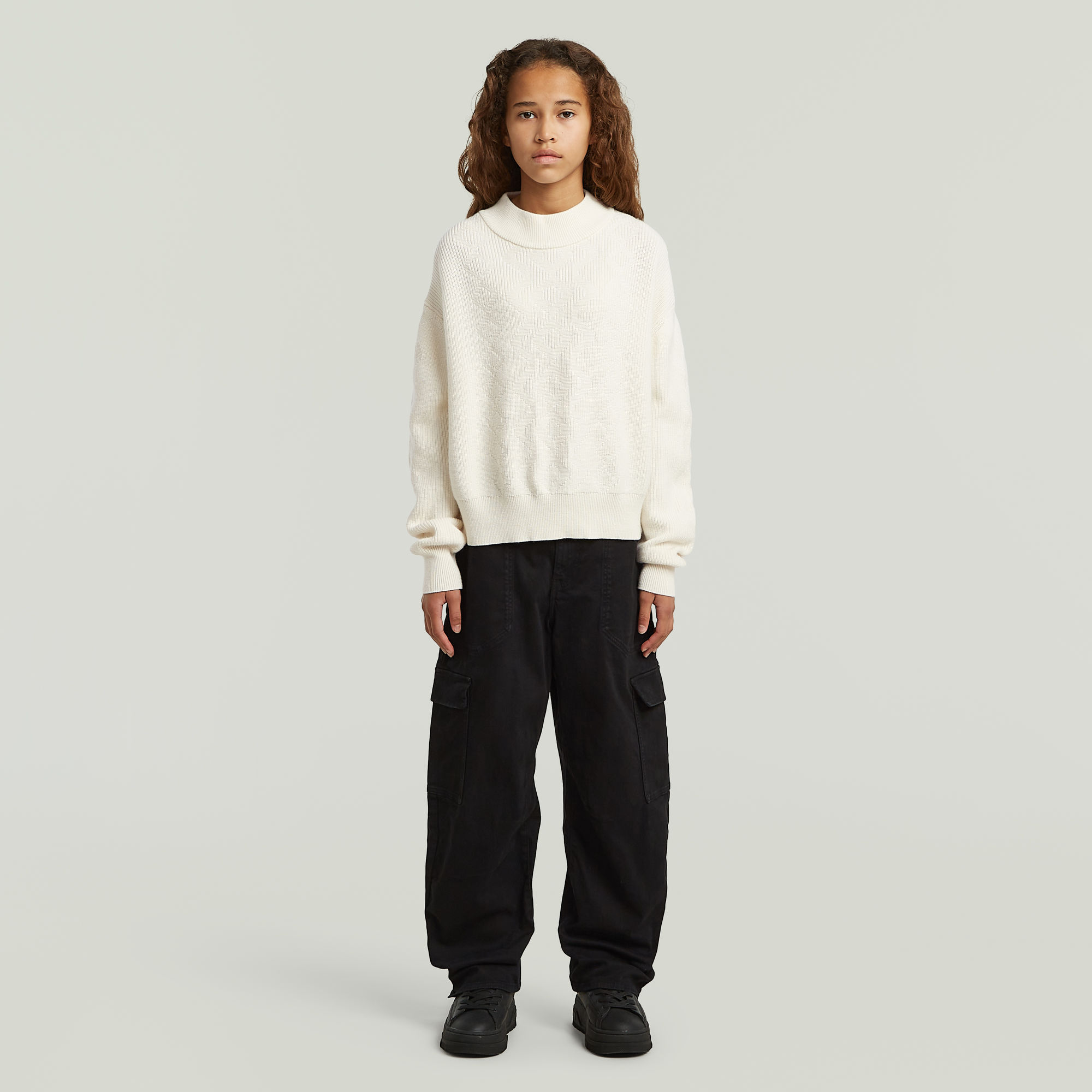 Thumbnail - Girls Cargo 3D Boyfriend Hose - Schwarz - mädchen
