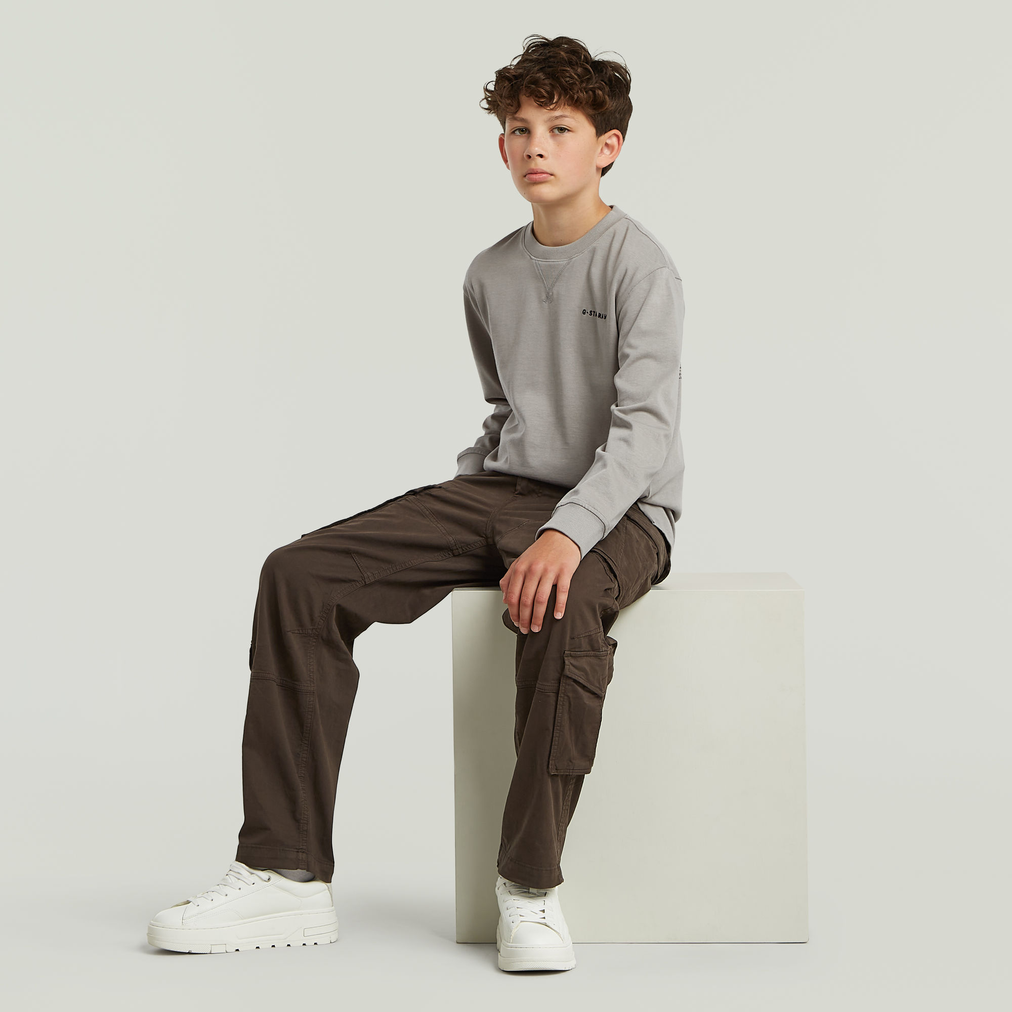 Thumbnail - Boys Rovic Zip 3D Loose Cargohose - Braun - jungen