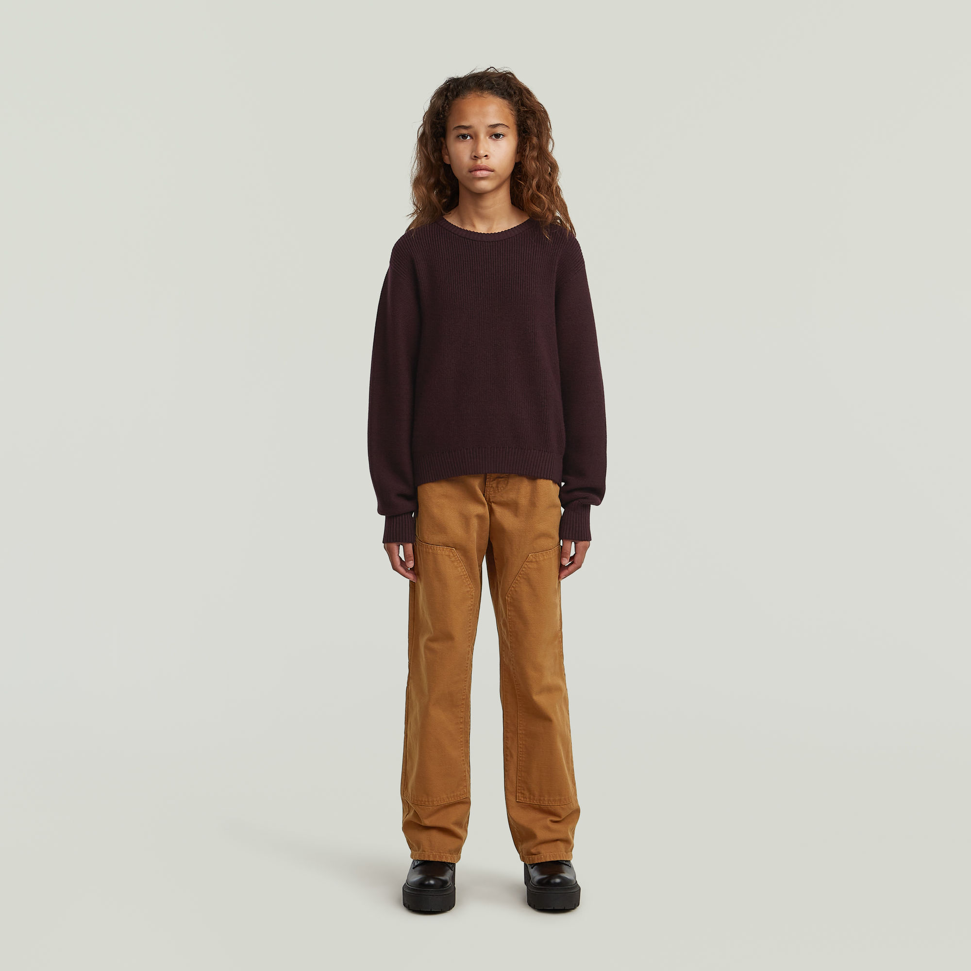 Thumbnail - Girls Bowey 3D Carpenter Loose Hose - Braun - mädchen