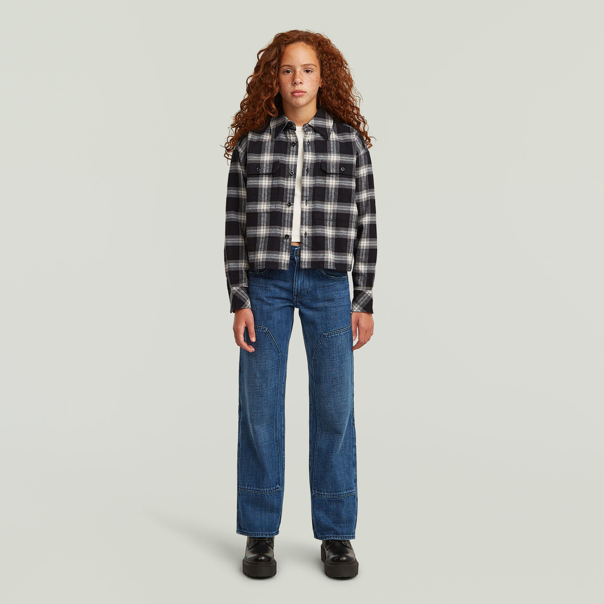 Thumbnail - Girls Bowey 3D Carpenter Loose Hose - Mittelblau - mädchen