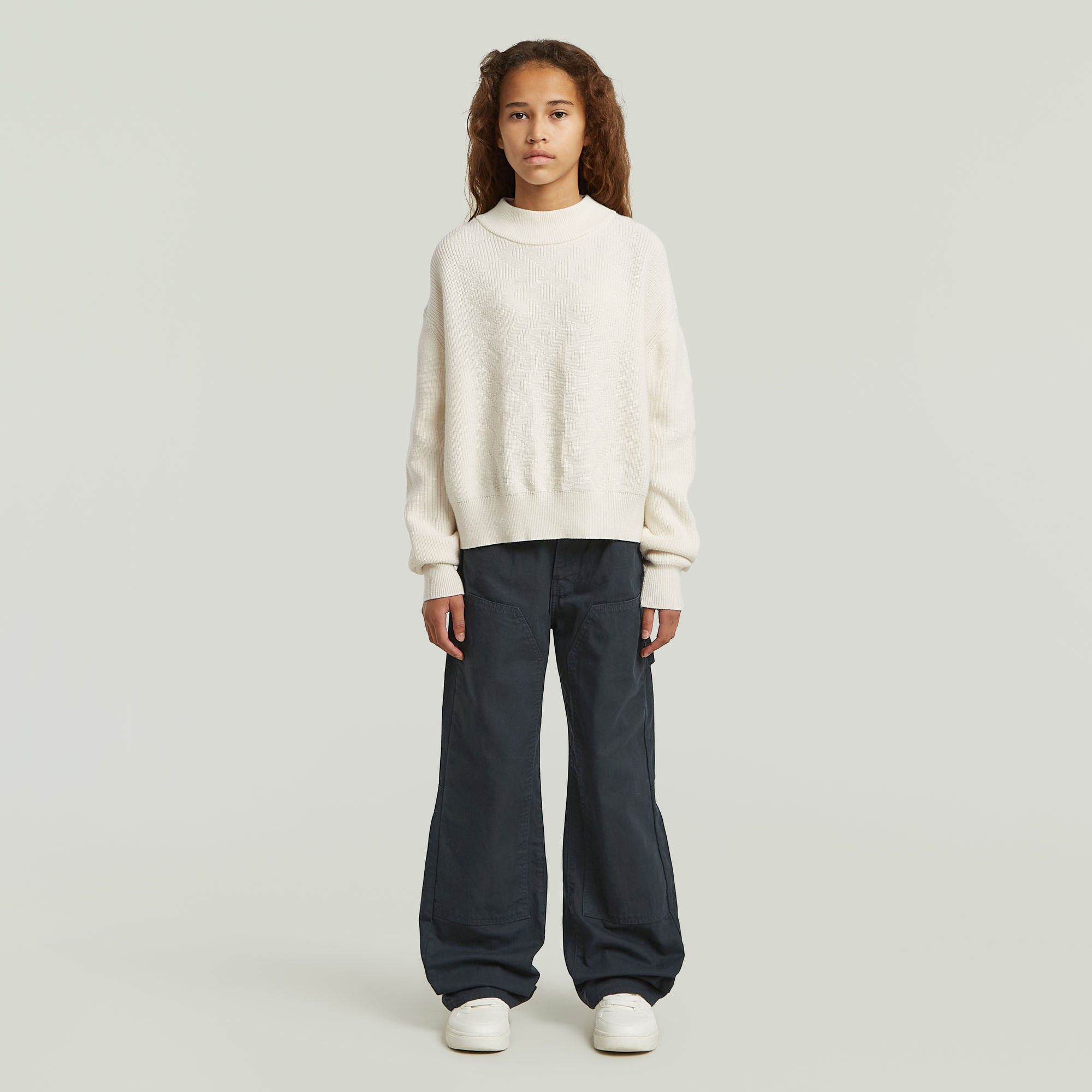 Thumbnail - Girls Bowey 3D Carpenter Loose Hose - Dunkelblau - mädchen