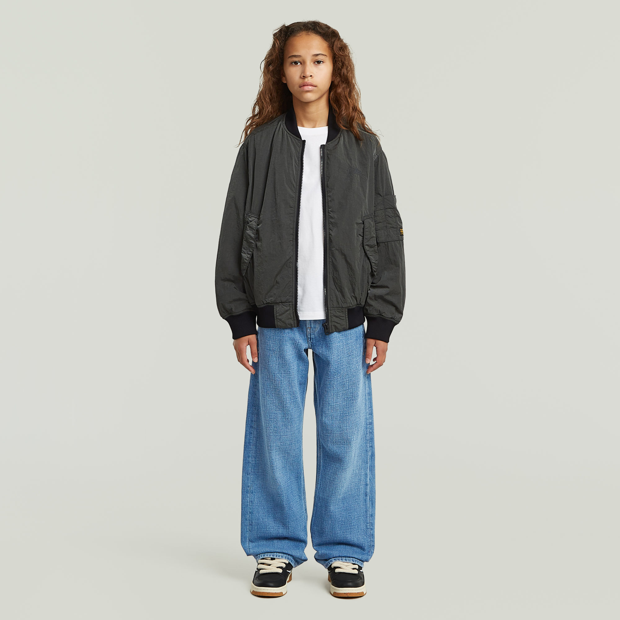 Thumbnail - Girls Bomber Padded Jacke - Dunkelblau - mädchen