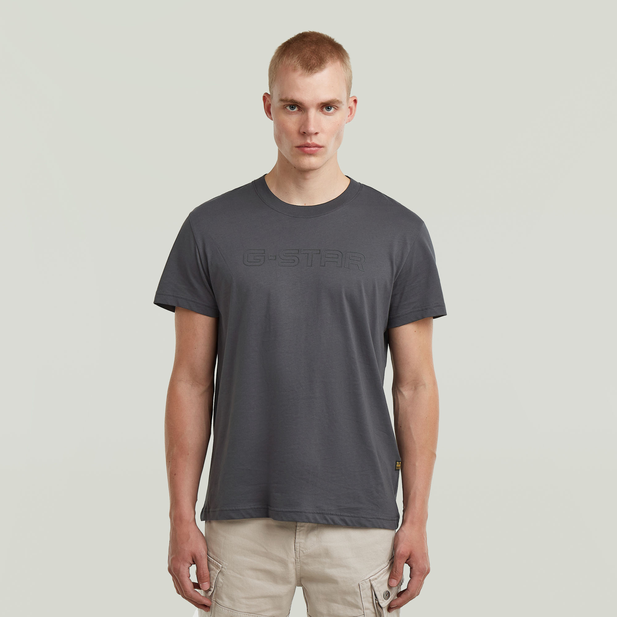 Outline Corporate Script Logo T-Shirt - Grau - Herren
